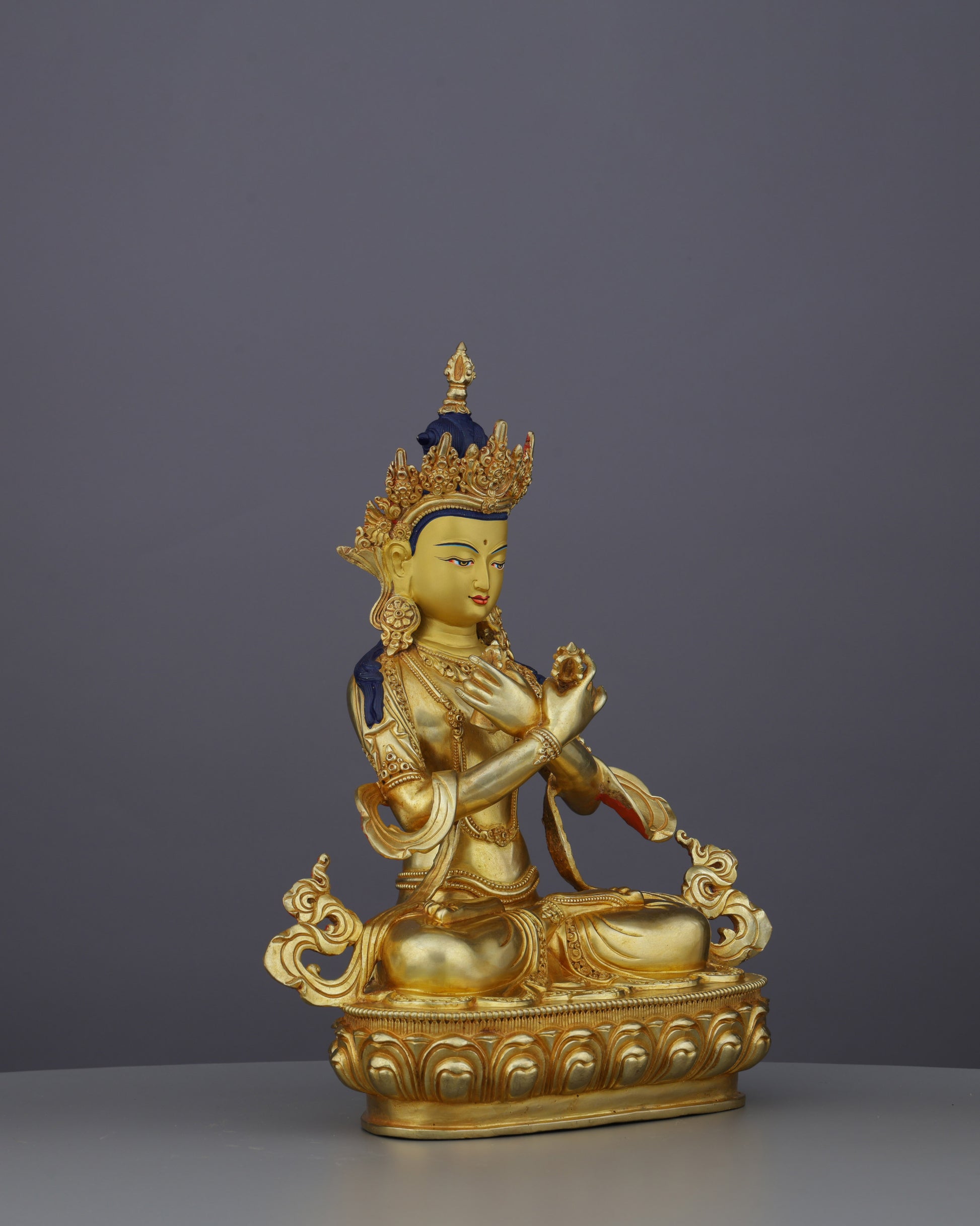 Primordial Wisdom Embodied | Nepalese Handcrafted 24K Gold Gilded Vajradhara – Supreme Buddha of Tantric Enlightenment - Authentic Handcrafted Statue