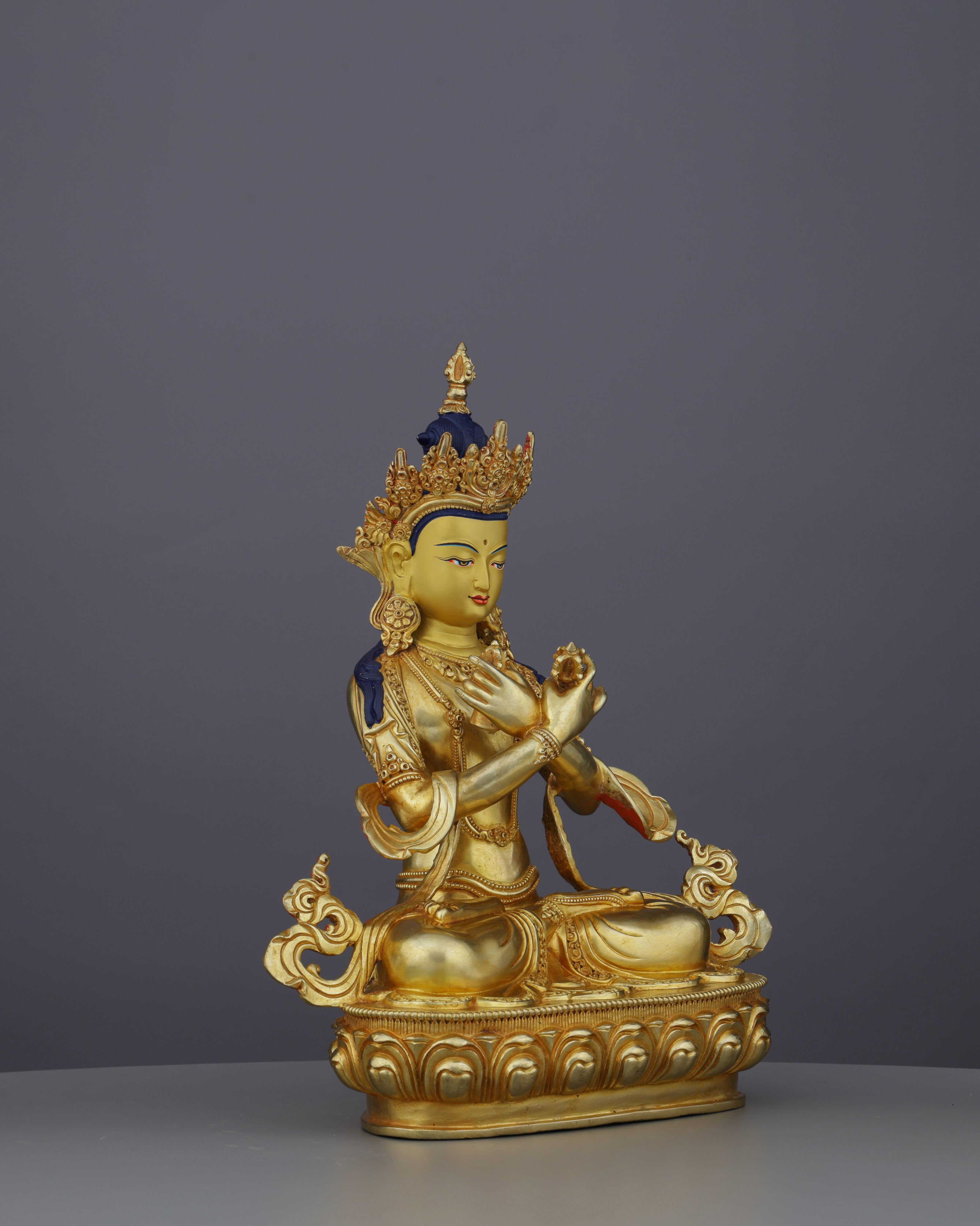 Primordial Wisdom Embodied | Nepalese Handcrafted 24K Gold Gilded Vajradhara – Supreme Buddha of Tantric Enlightenment