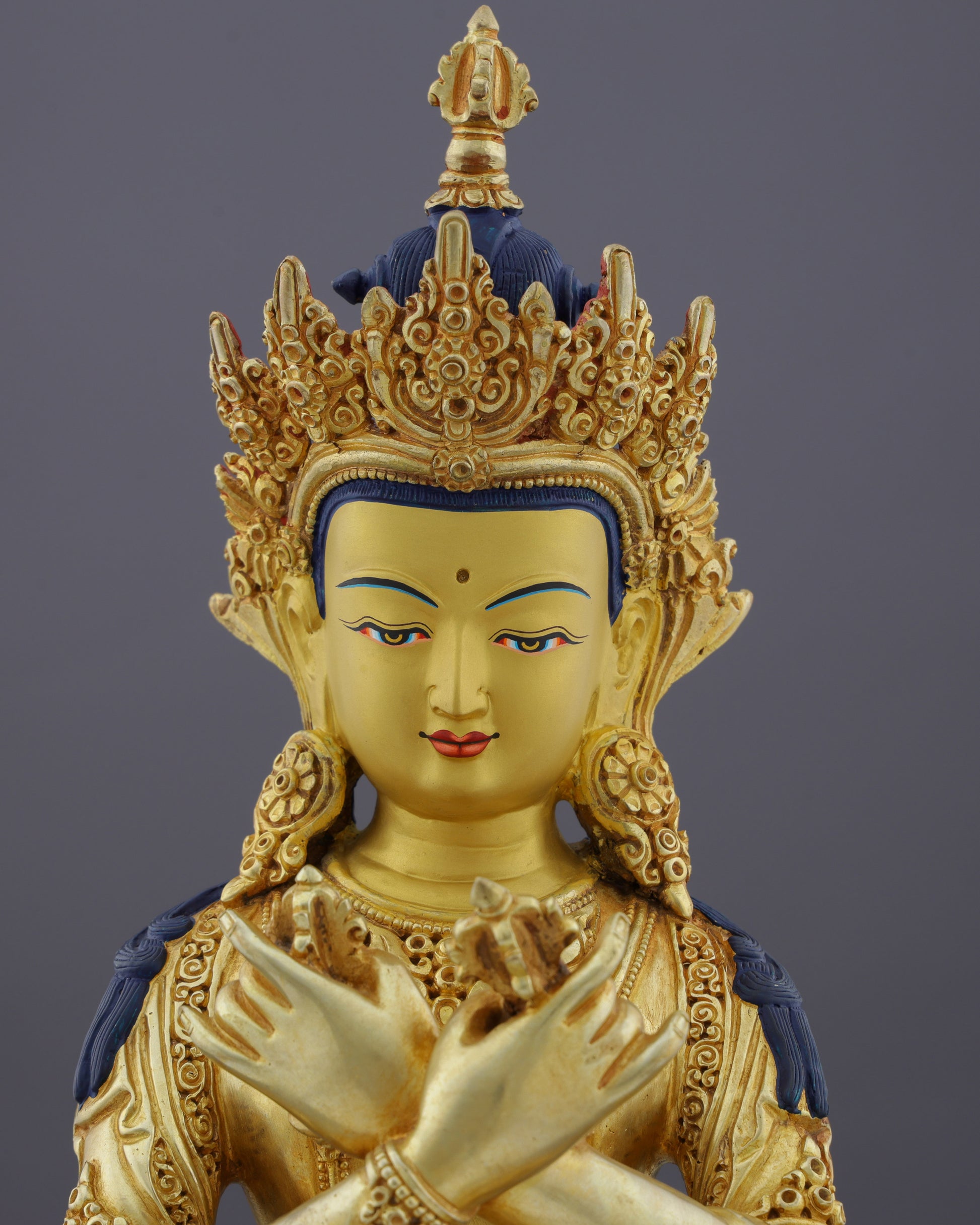 Primordial Wisdom Embodied | Nepalese Handcrafted 24K Gold Gilded Vajradhara – Supreme Buddha of Tantric Enlightenment - Authentic Handcrafted Statue