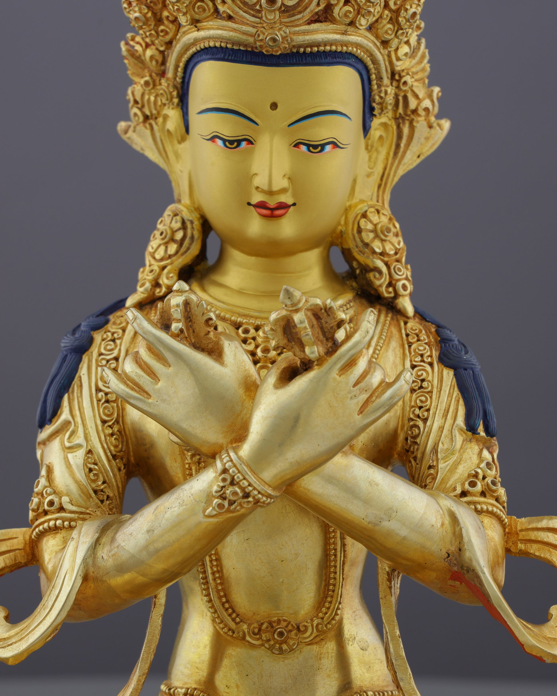 Primordial Wisdom Embodied | Nepalese Handcrafted 24K Gold Gilded Vajradhara – Supreme Buddha of Tantric Enlightenment - Authentic Handcrafted Statue