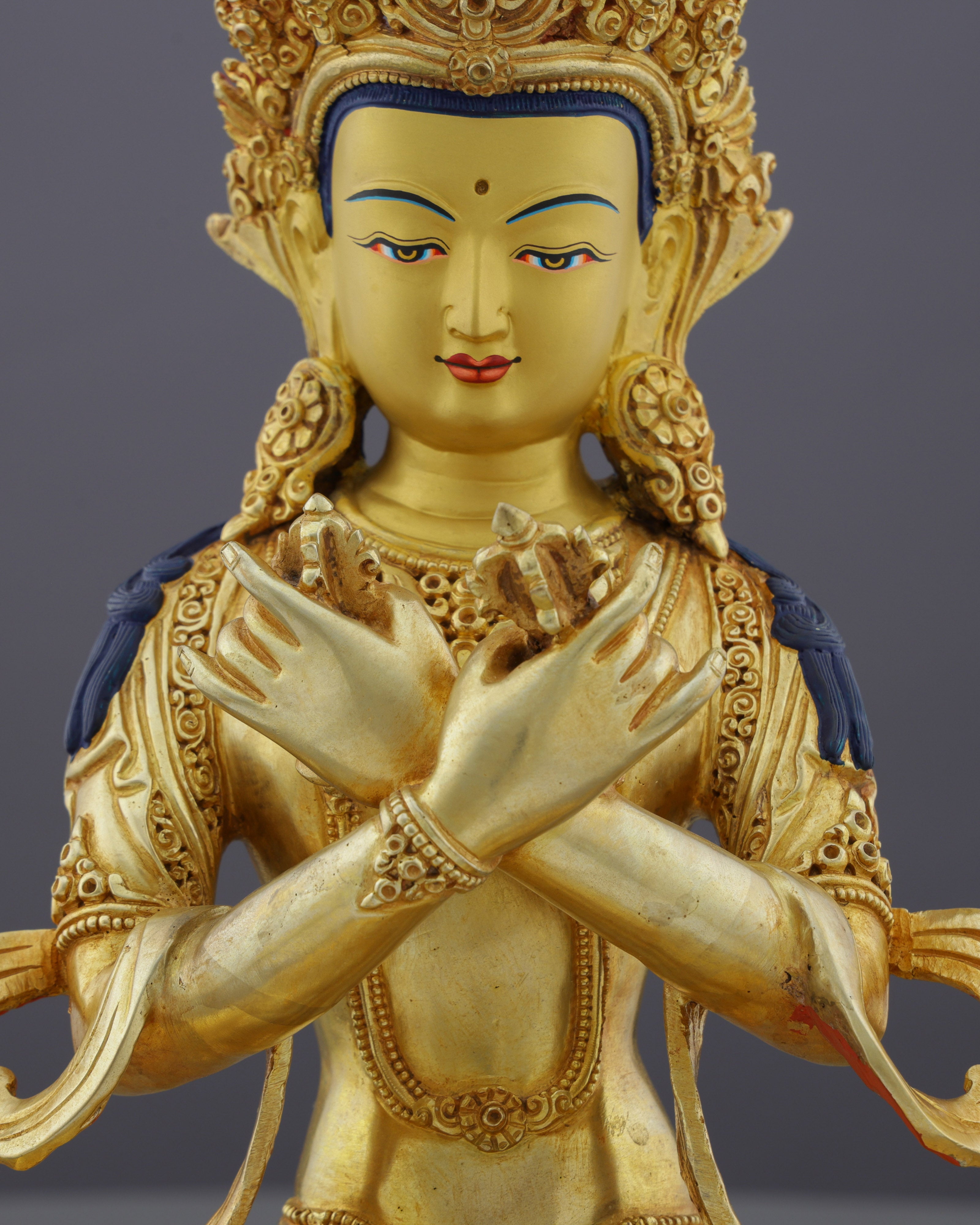 Primordial Wisdom Embodied | Nepalese Handcrafted 24K Gold Gilded Vajradhara – Supreme Buddha of Tantric Enlightenment