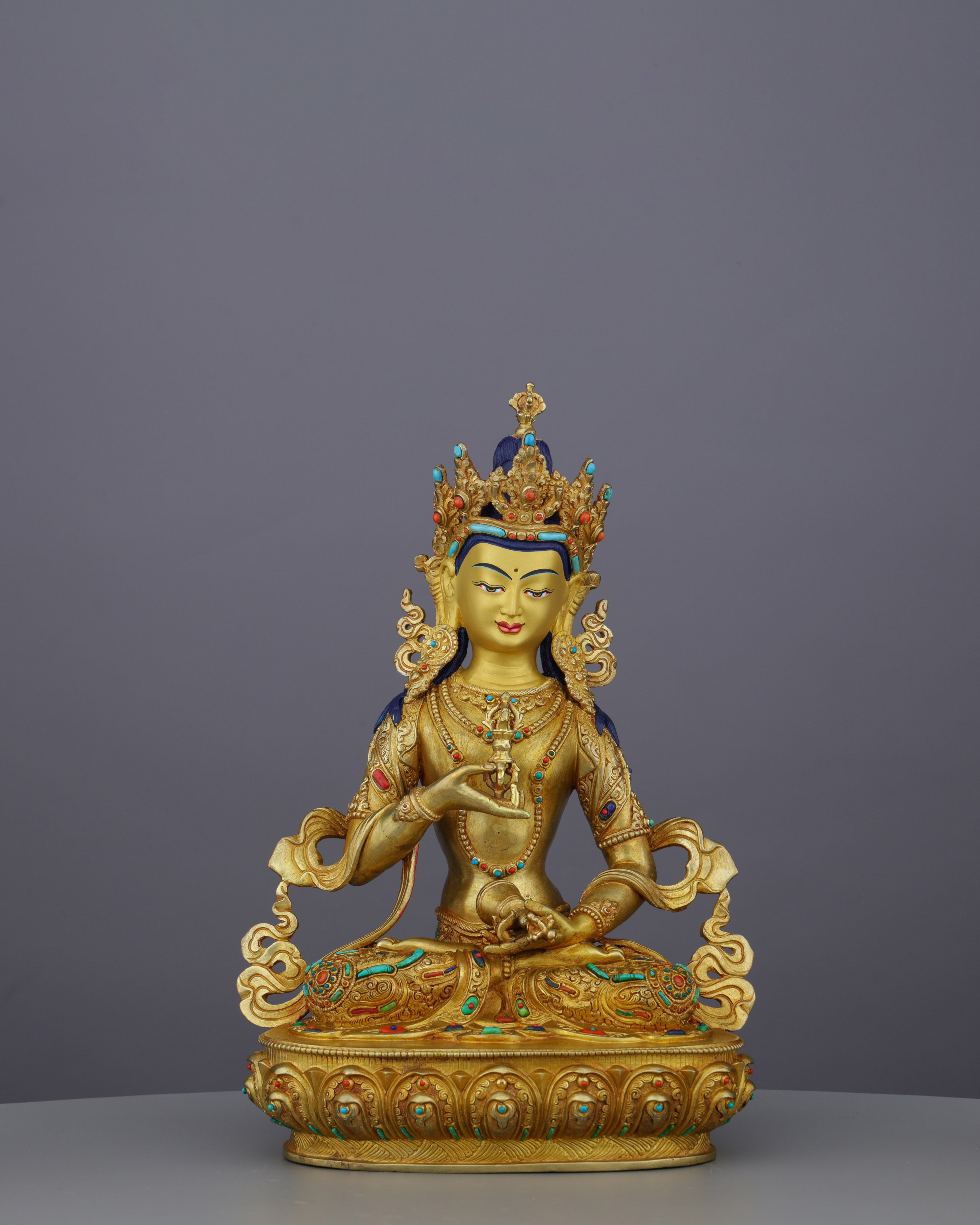 Pure Diamond Being | Nepalese Handcrafted 24K Gold Gilded Vajrasattva – Buddha of Purification and Spiritual Renewal