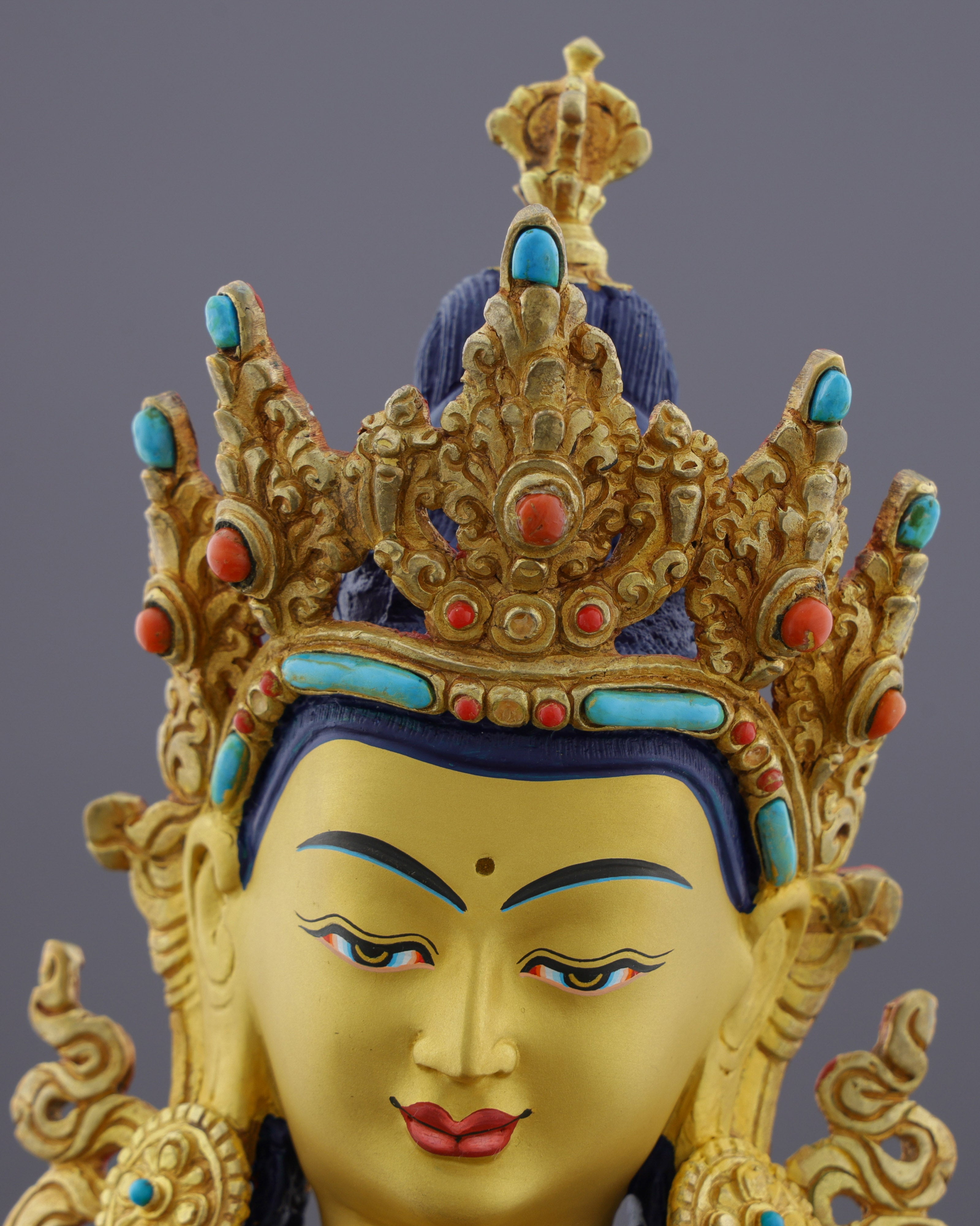 Pure Diamond Being | Nepalese Handcrafted 24K Gold Gilded Vajrasattva – Buddha of Purification and Spiritual Renewal