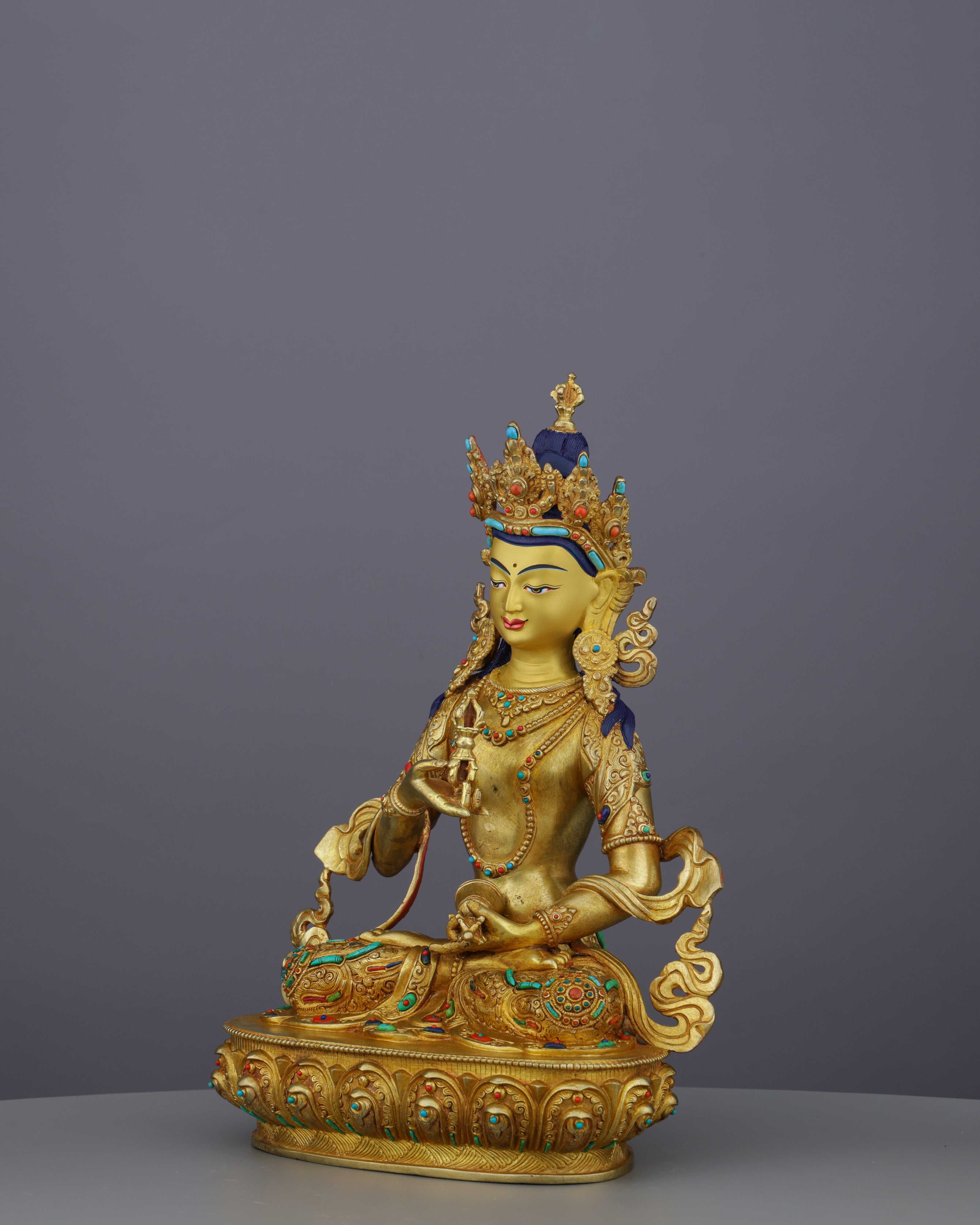 Pure Diamond Being | Nepalese Handcrafted 24K Gold Gilded Vajrasattva – Buddha of Purification and Spiritual Renewal