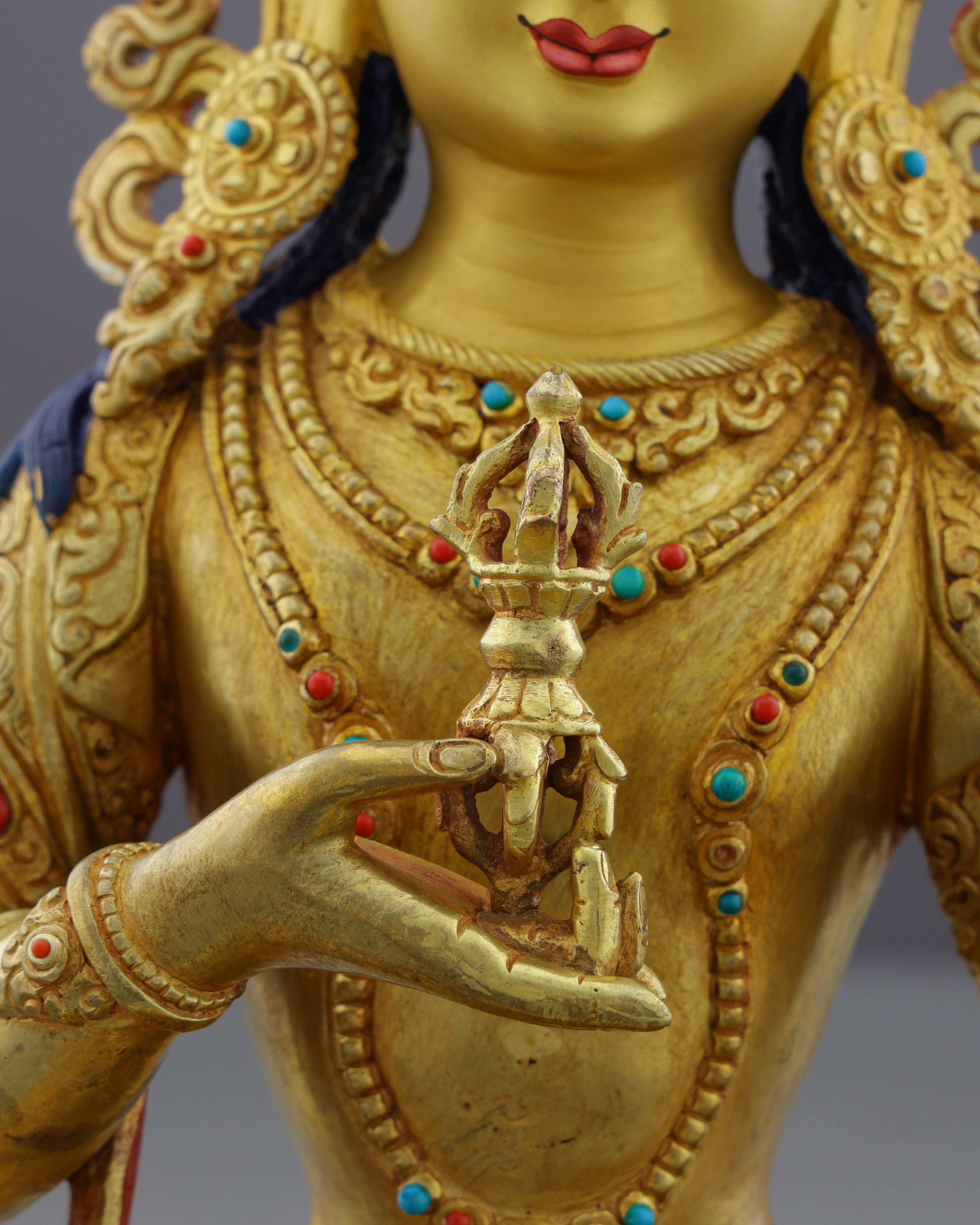 Pure Diamond Being | Nepalese Handcrafted 24K Gold Gilded Vajrasattva – Buddha of Purification and Spiritual Renewal