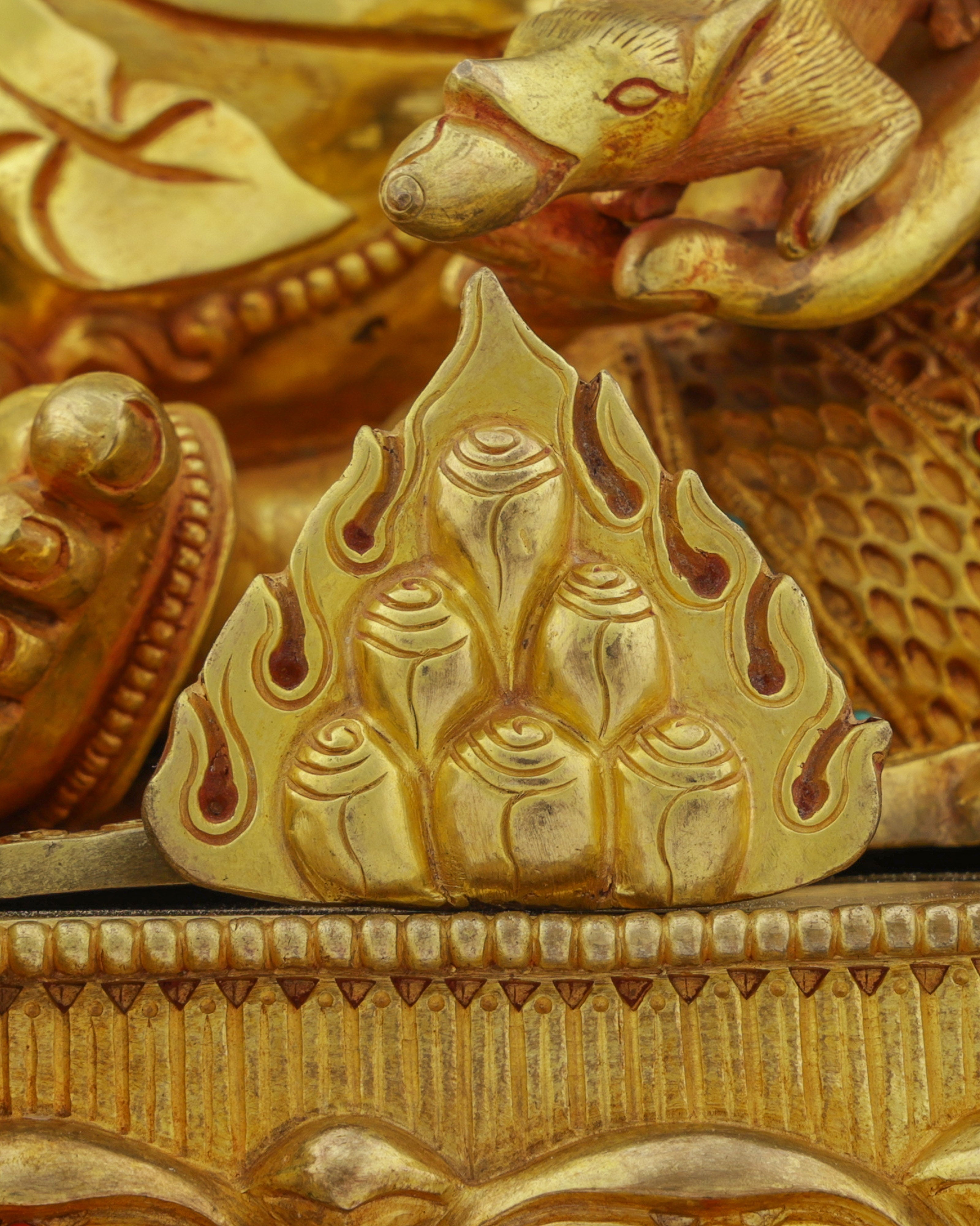 Golden Abundance Guardian | Nepalese Handcrafted 24K Gold Gilded Yellow Dzambhala – Deity of Wealth and Prosperity