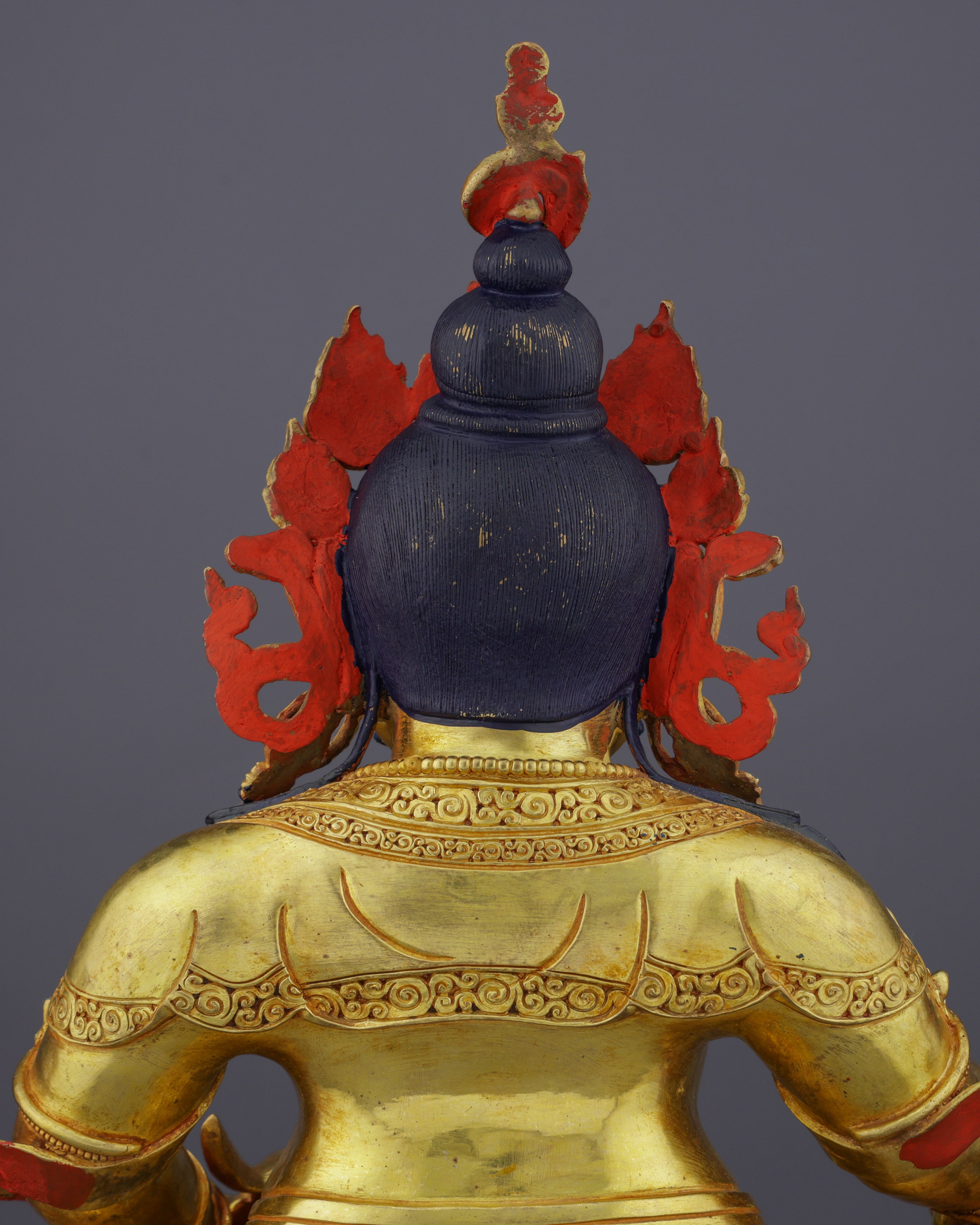 Golden Abundance Guardian | Nepalese Handcrafted 24K Gold Gilded Yellow Dzambhala – Deity of Wealth and Prosperity