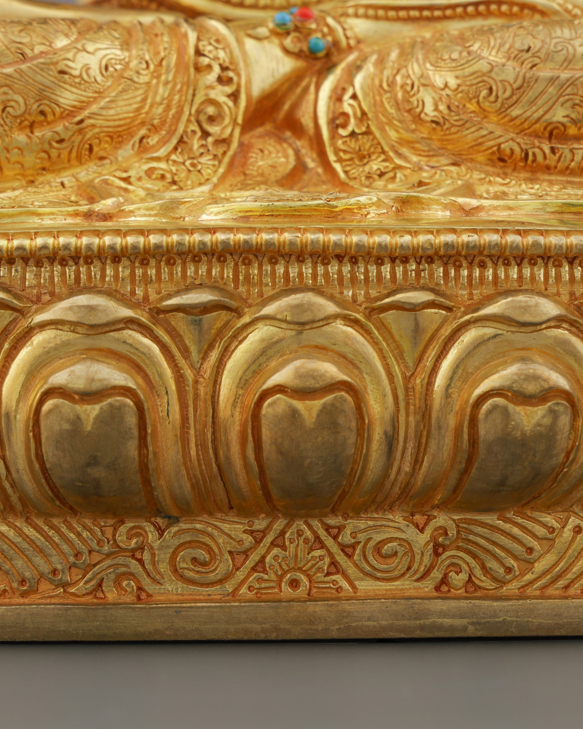 Radiant Compassion | Exquisite 24K Gold Gilded Chengresi Statue from Nepal - Authentic Handcrafted Statue