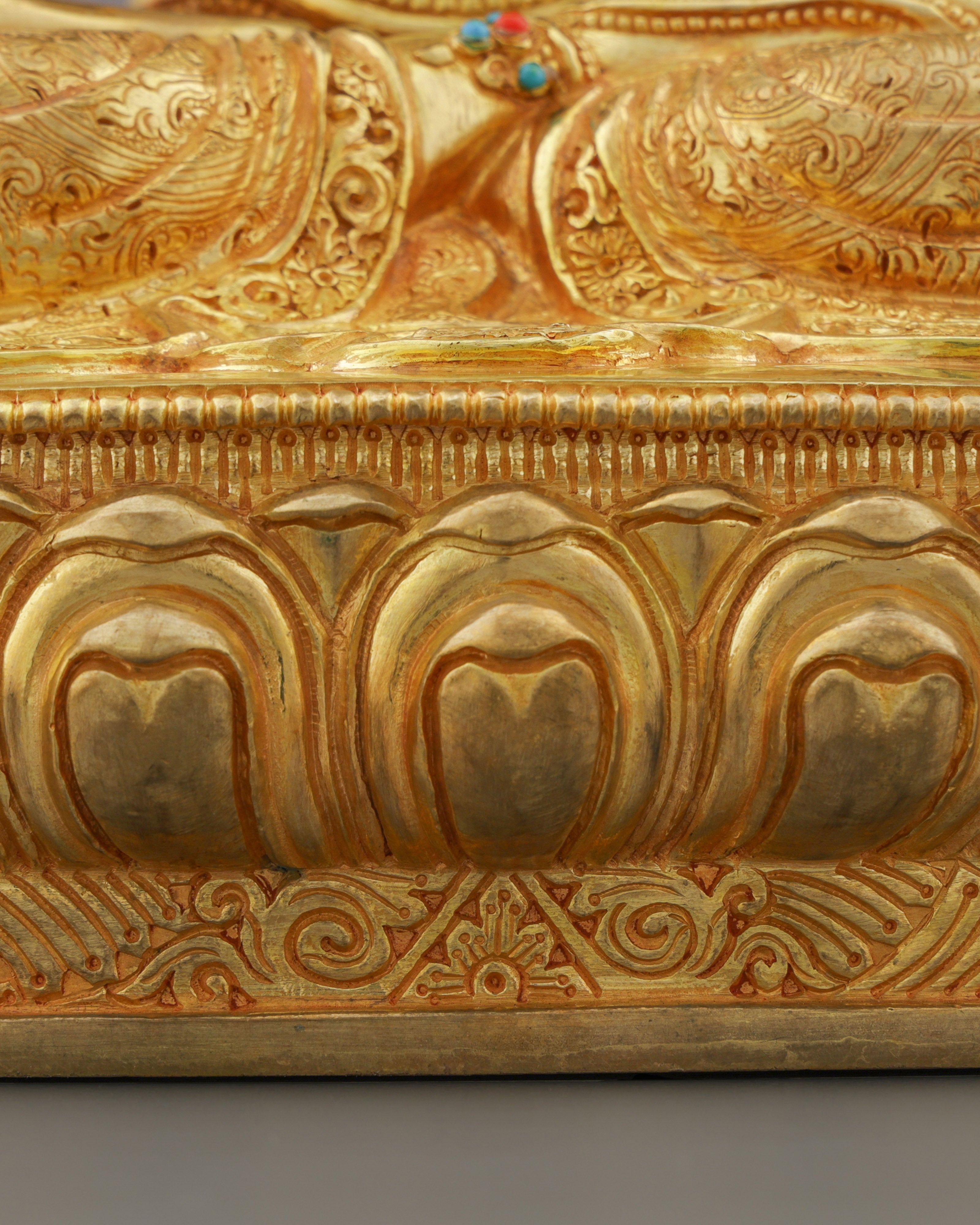 Radiant Compassion | Exquisite 24K Gold Gilded Chengresi Statue from Nepal