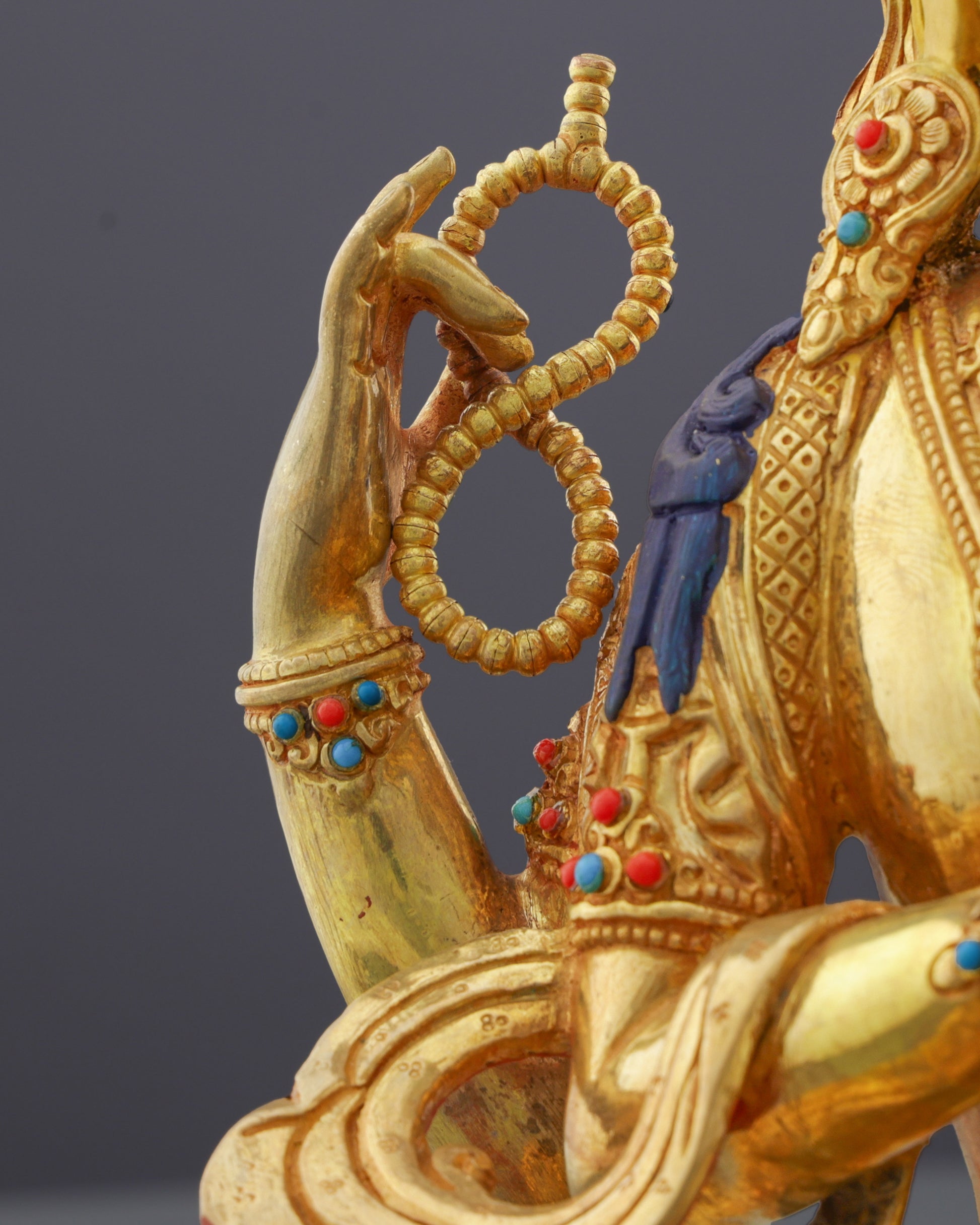 Radiant Compassion | Exquisite 24K Gold Gilded Chengresi Statue from Nepal - Authentic Handcrafted Statue