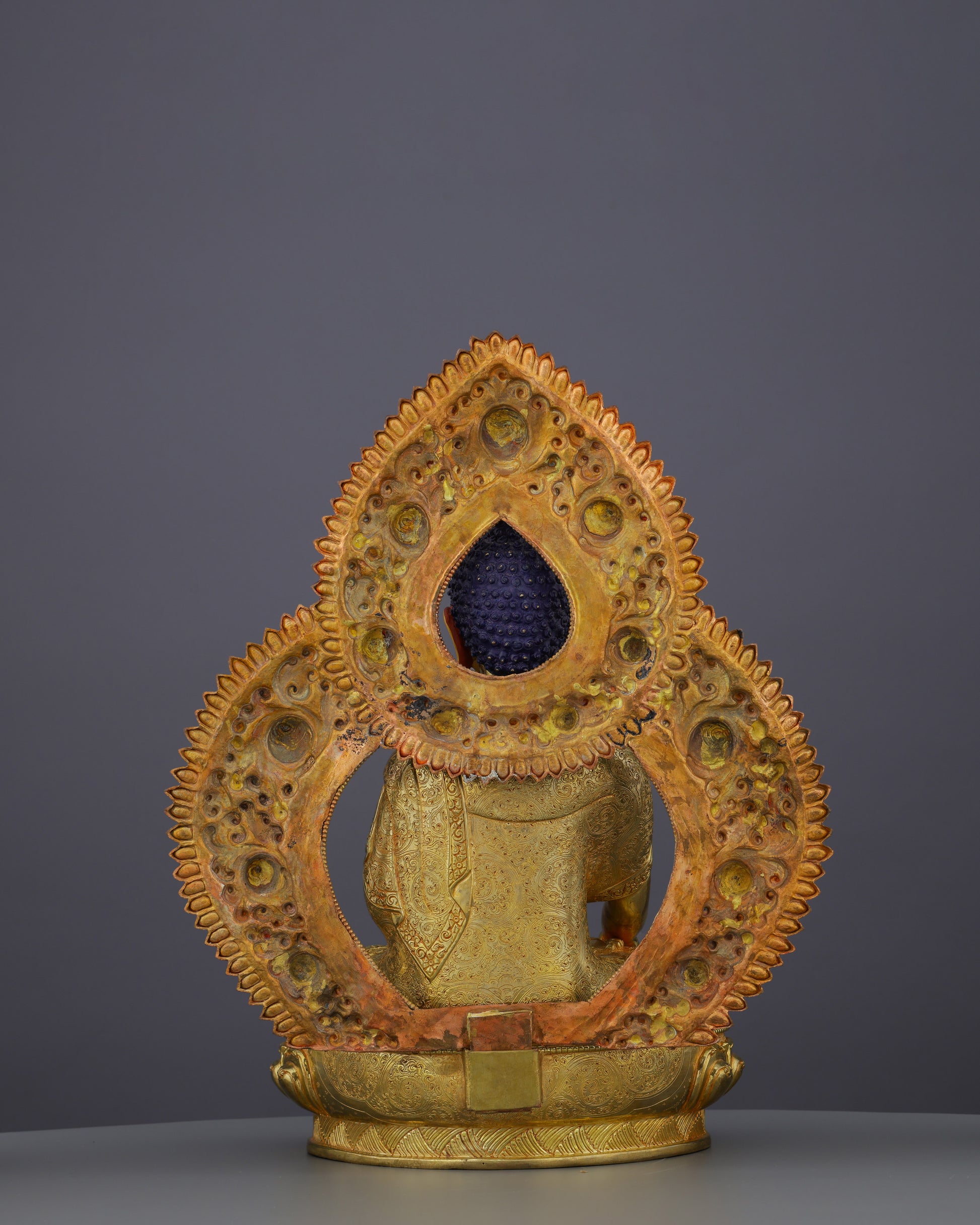 Eternal Enlightenment | Handcrafted 24K Gold Gilded Sakyamuni Buddha Statue from Nepal - Authentic Handcrafted Statue