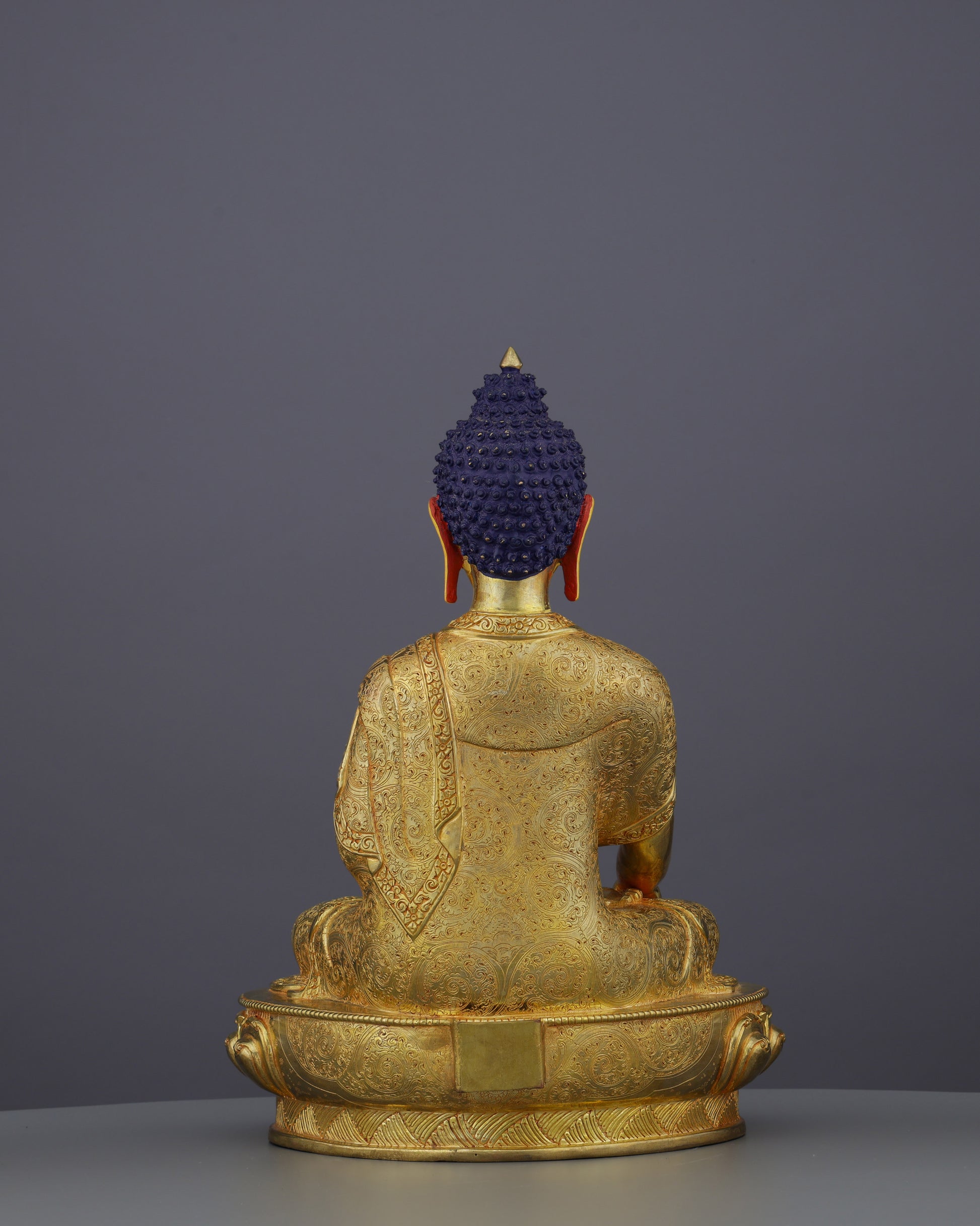 Eternal Enlightenment | Handcrafted 24K Gold Gilded Sakyamuni Buddha Statue from Nepal - Authentic Handcrafted Statue