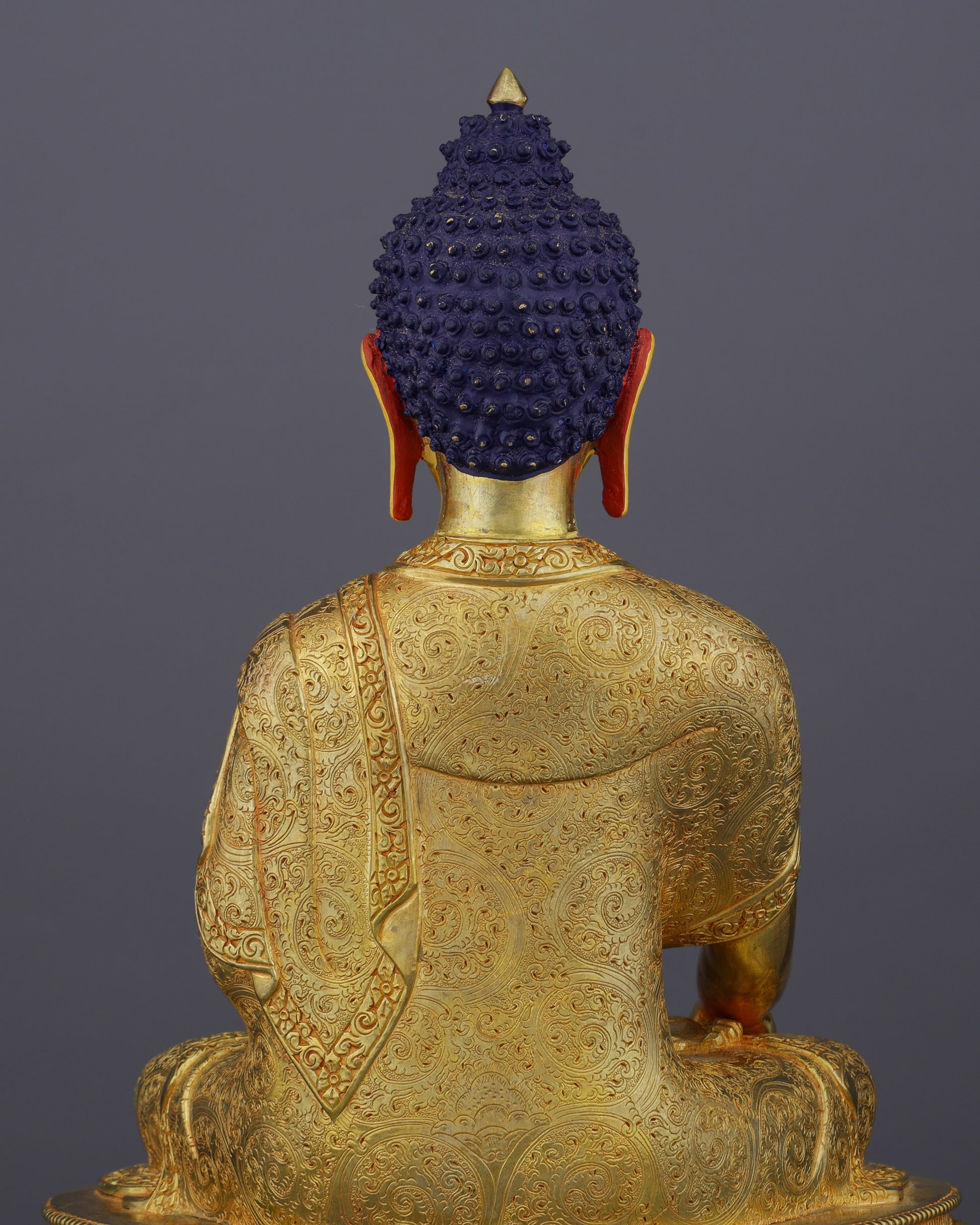 Eternal Enlightenment | Handcrafted 24K Gold Gilded Sakyamuni Buddha Statue from Nepal - Authentic Handcrafted Statue