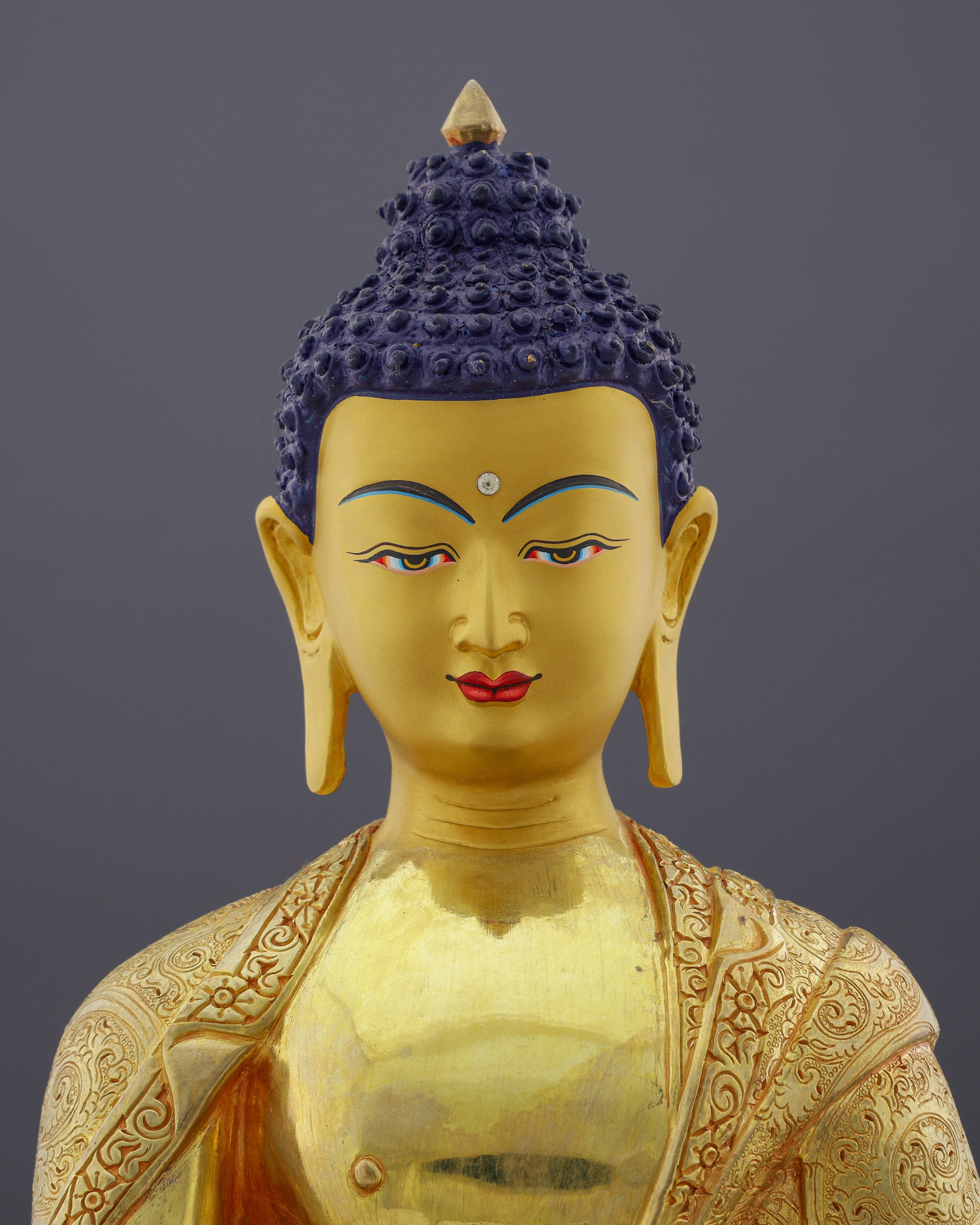 Eternal Enlightenment | Handcrafted 24K Gold Gilded Sakyamuni Buddha Statue from Nepal