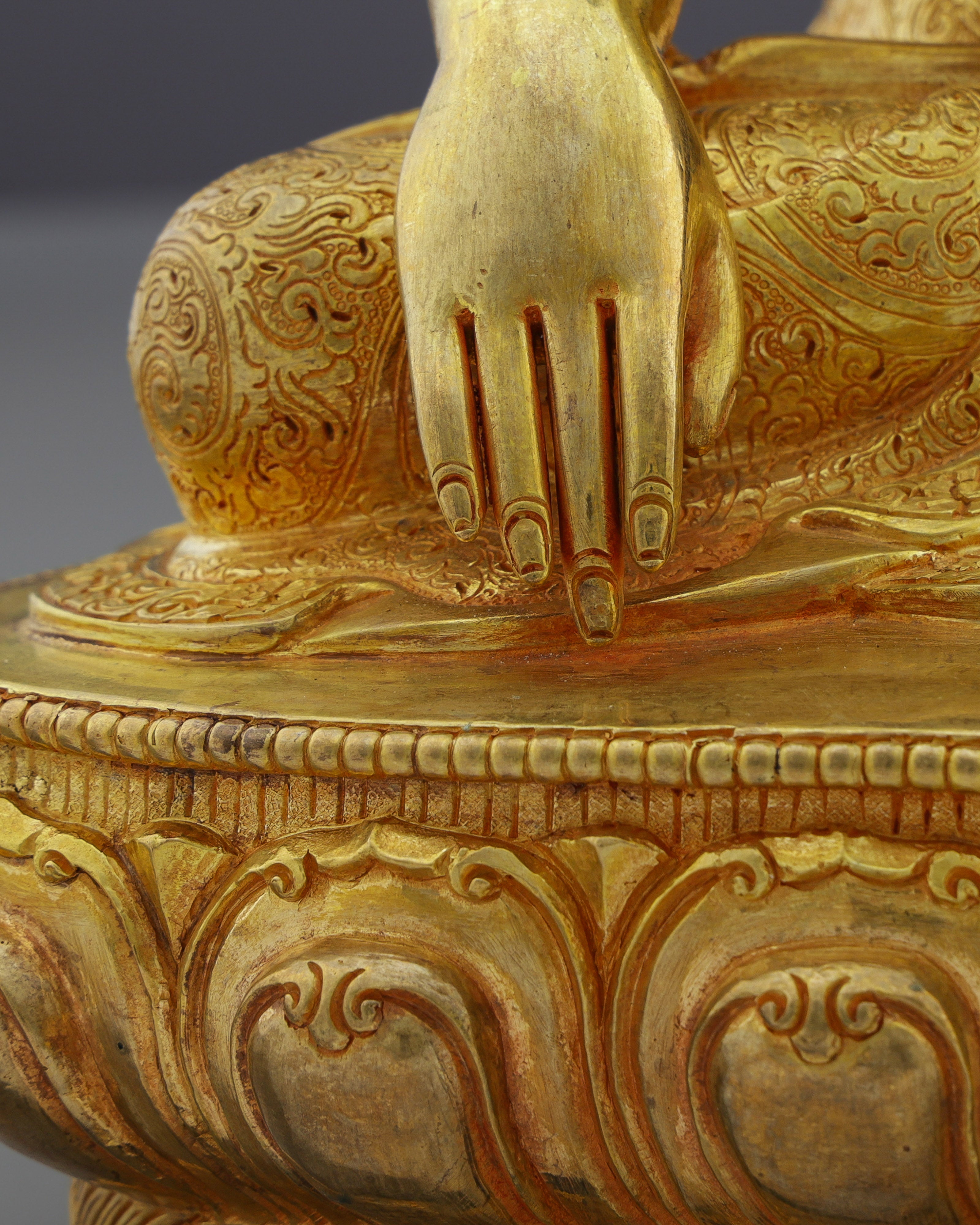 Eternal Enlightenment | Handcrafted 24K Gold Gilded Sakyamuni Buddha Statue from Nepal