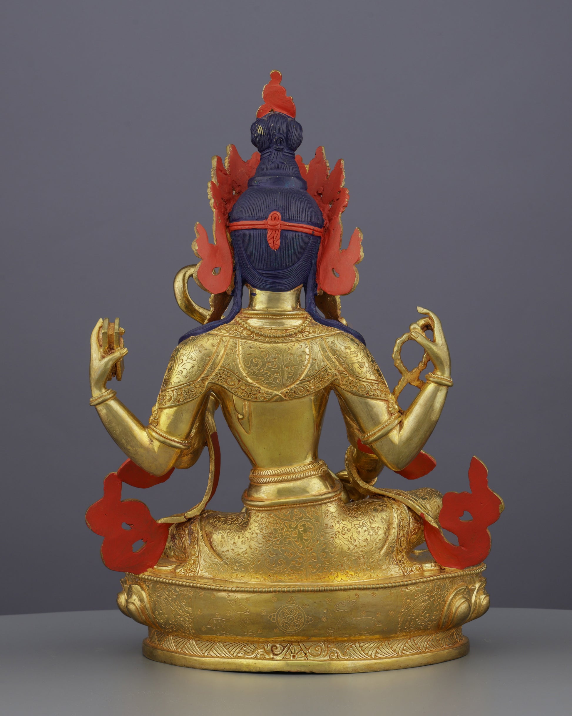 Goddess of Knowledge | Exquisite 24K Gold Gilded Saraswati Statue from Nepal - Authentic Handcrafted Statue