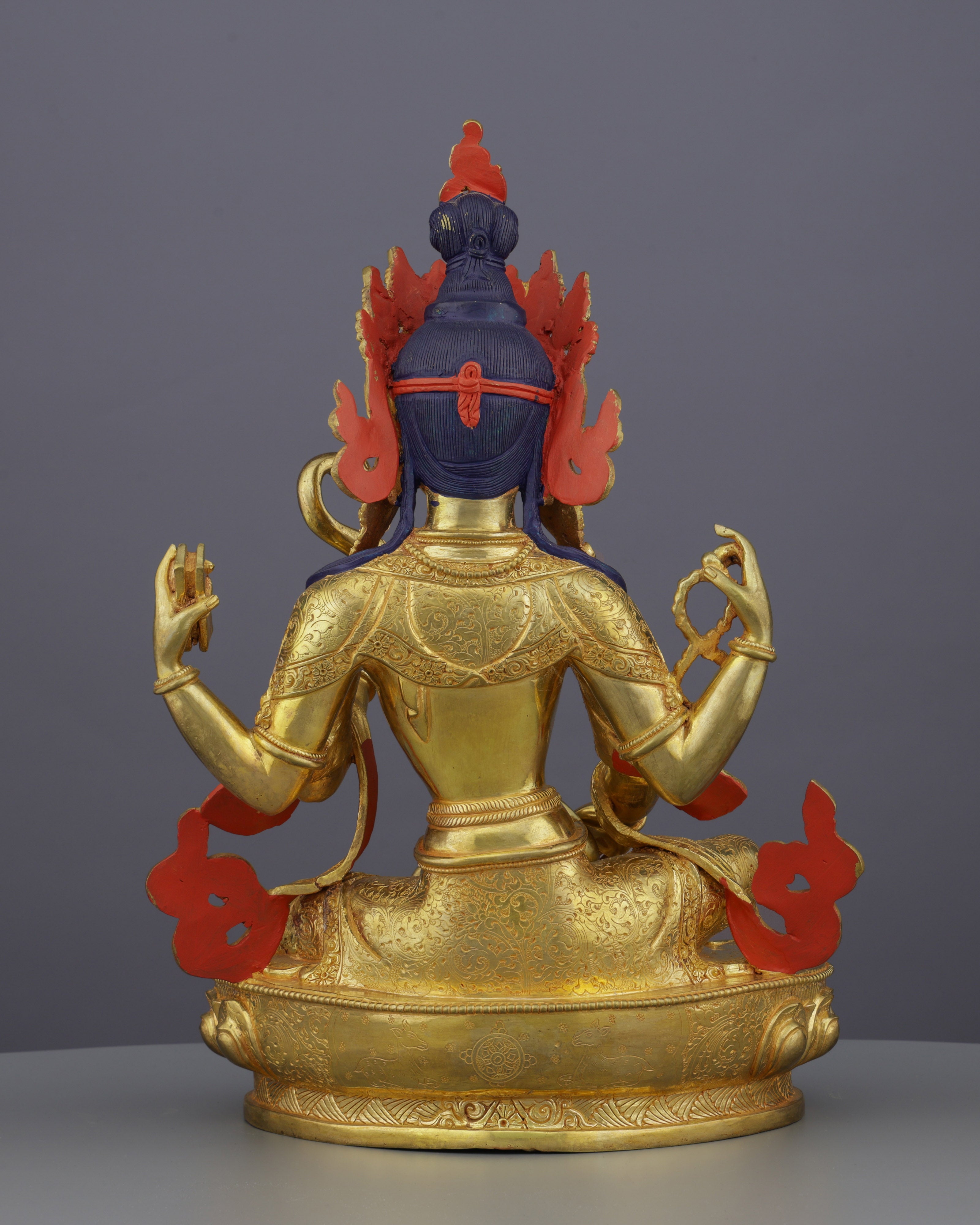 Goddess of Knowledge | Exquisite 24K Gold Gilded Saraswati Statue from Nepal