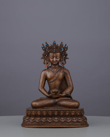 The Buddha of Infinite Light | Handcrafted Oxidized Amitabha from Nepal's Sacred Valleys