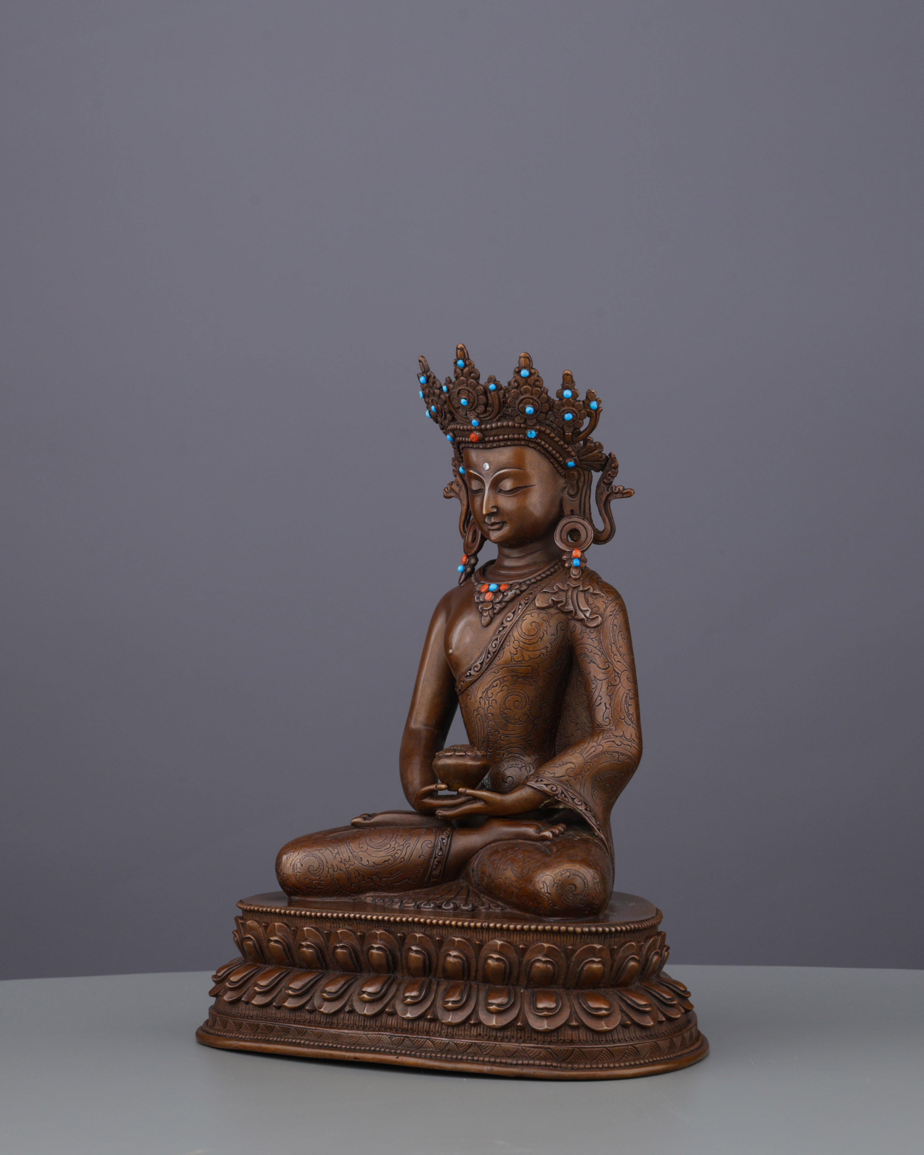 The Buddha of Infinite Light | Handcrafted Oxidized Amitabha from Nepal's Sacred Valleys