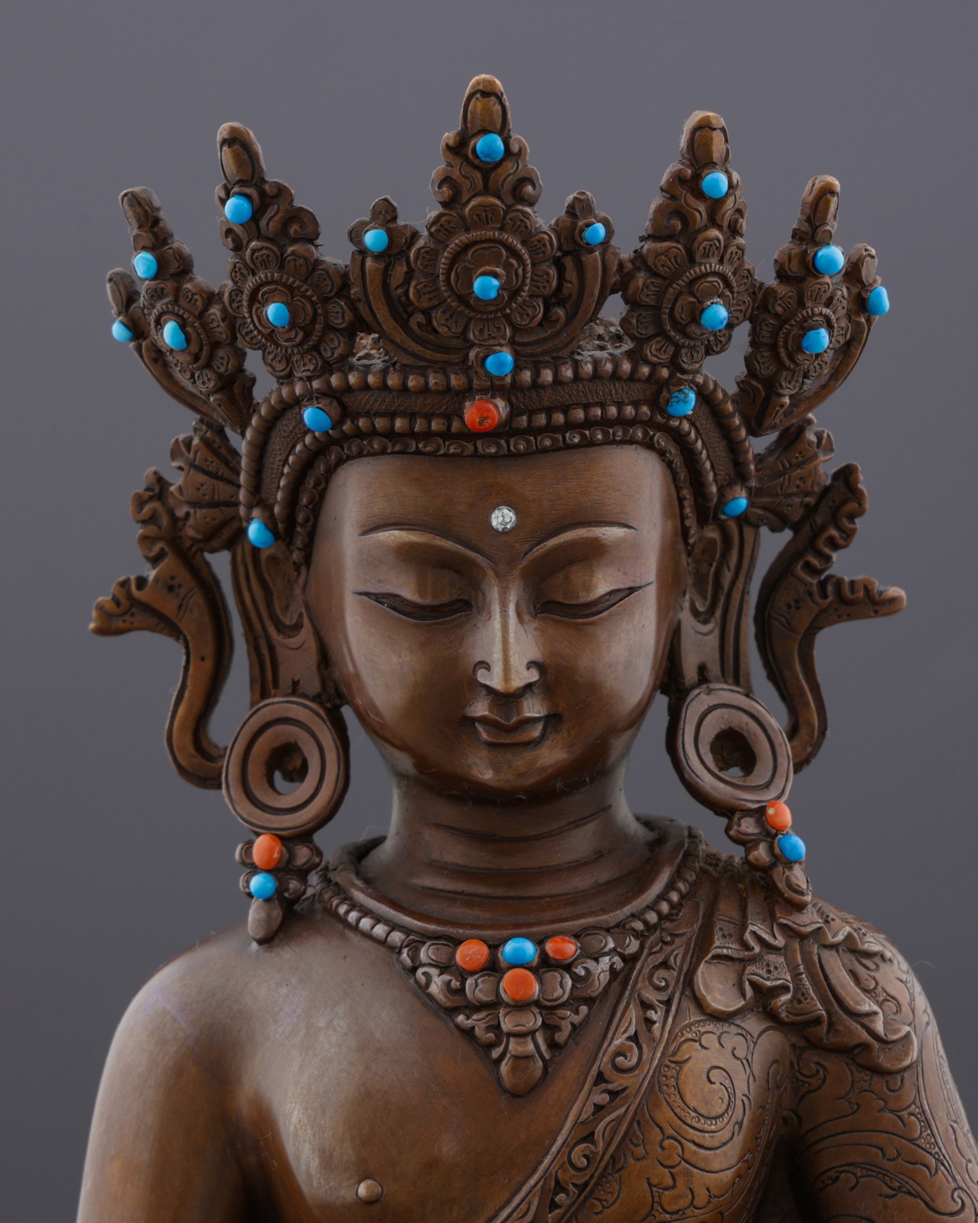 The Buddha of Infinite Light | Handcrafted Oxidized Amitabha from Nepal's Sacred Valleys - Authentic Handcrafted Statue