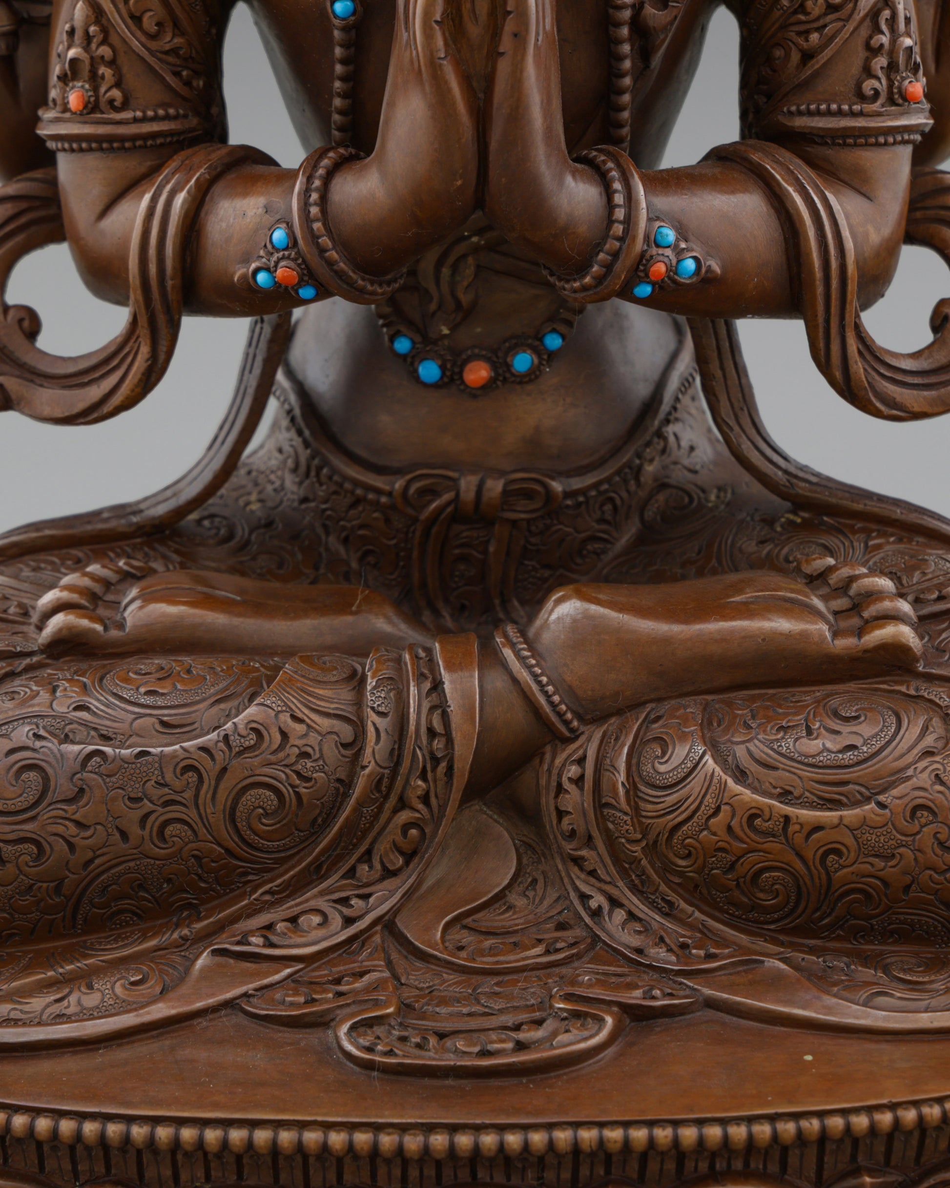 Embrace Divine Compassion | Handcrafted Four-Armed Chengresi Statue - Authentic Handcrafted Statue