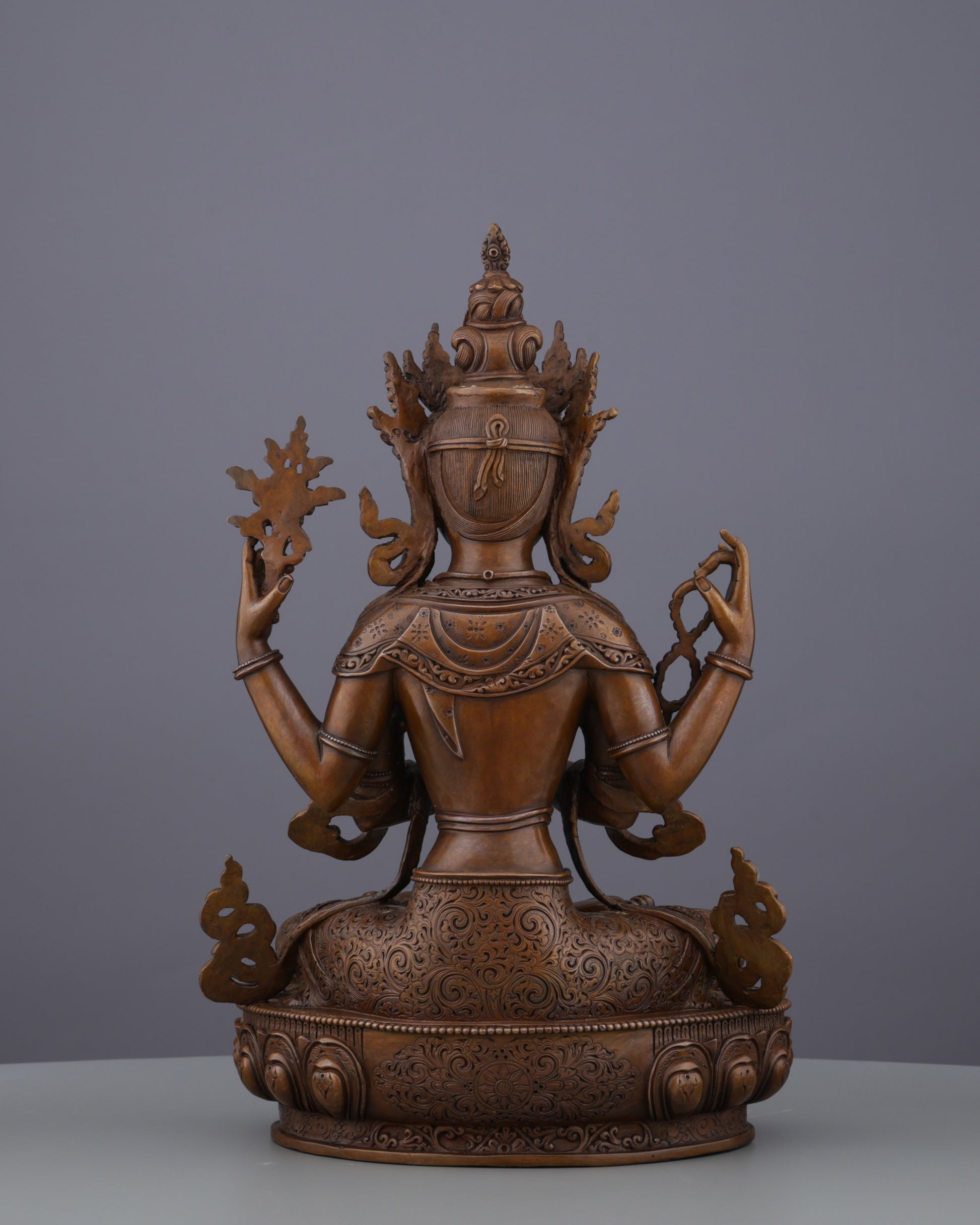 Embrace Divine Compassion | Handcrafted Four-Armed Chengresi Statue - Authentic Handcrafted Statue