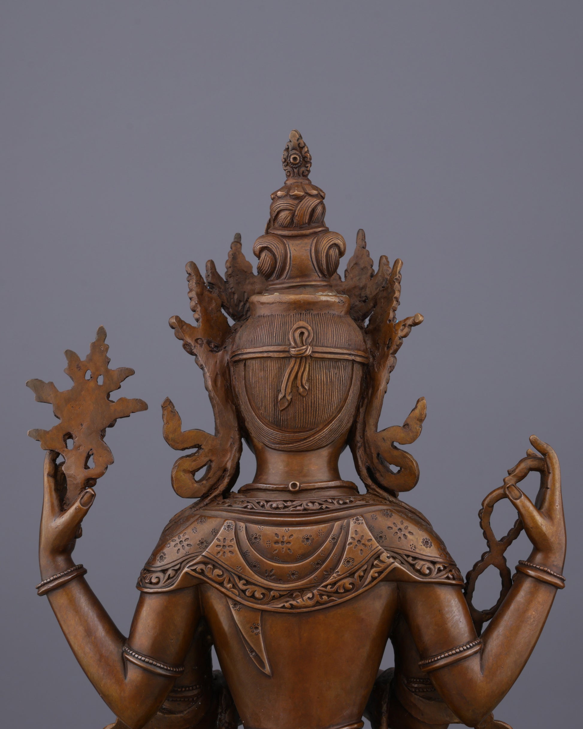 Embrace Divine Compassion | Handcrafted Four-Armed Chengresi Statue - Authentic Handcrafted Statue