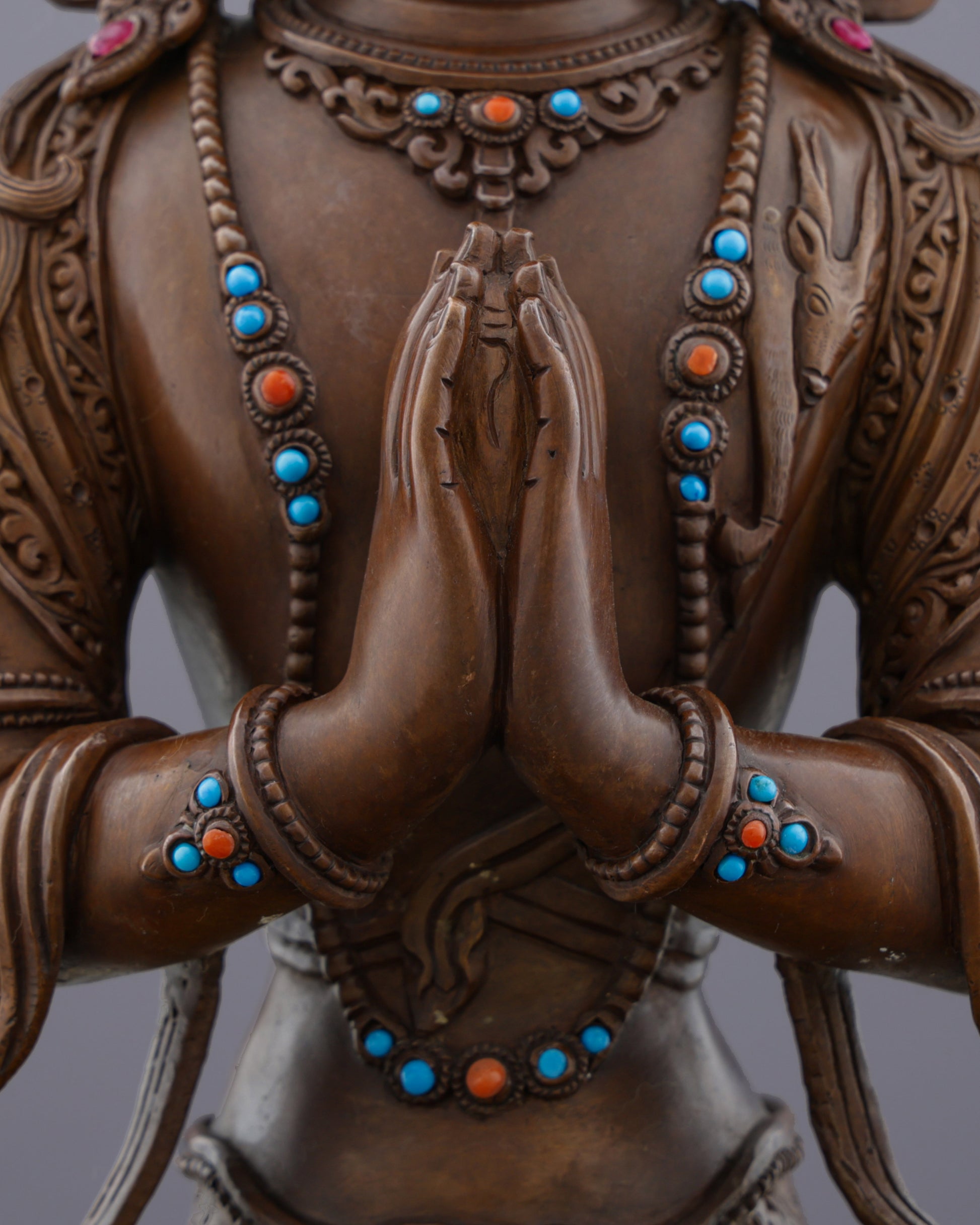 Embrace Divine Compassion | Handcrafted Four-Armed Chengresi Statue - Authentic Handcrafted Statue