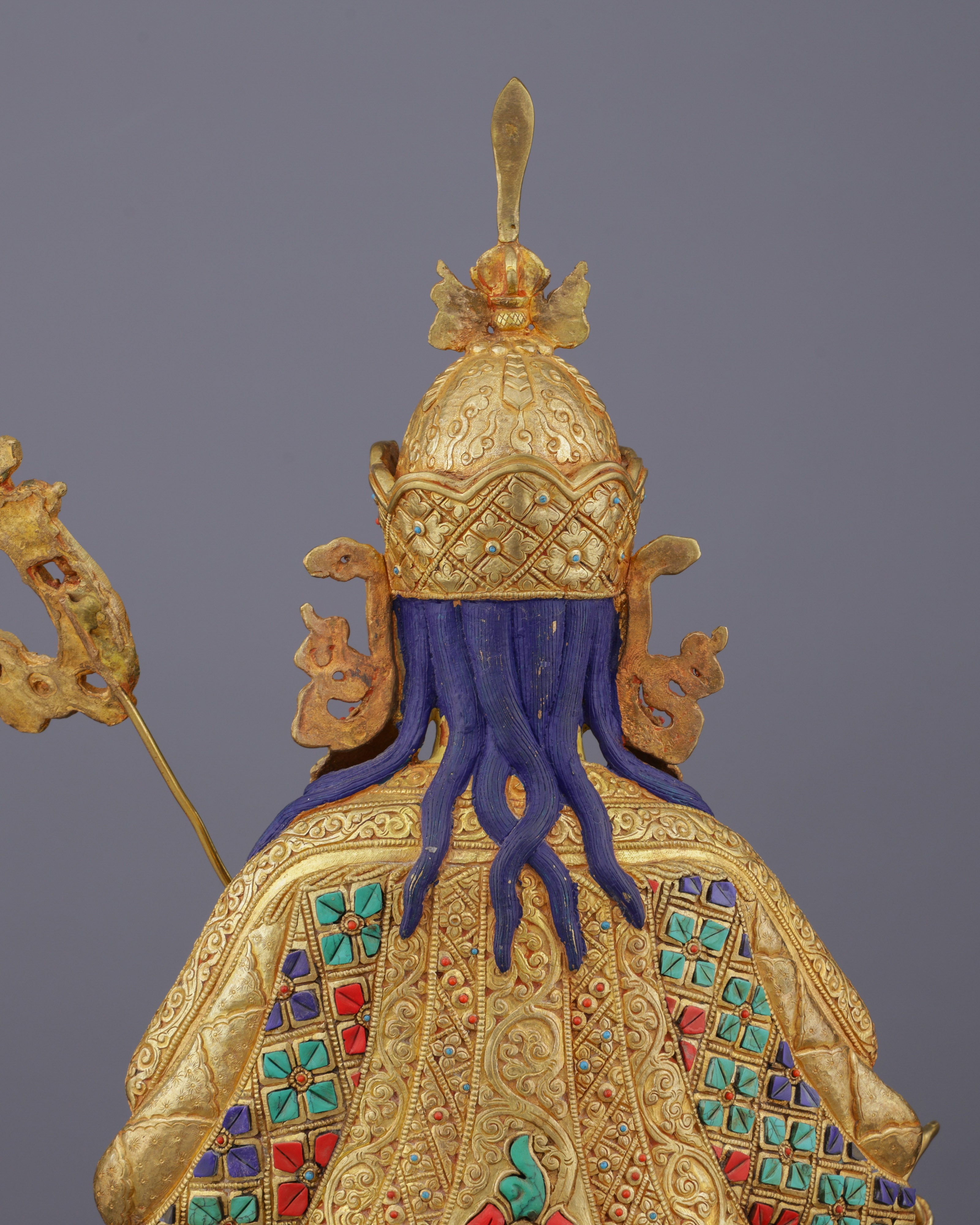 Exquisite 24K Gold Gilded Guru Rinpoche Statue | A Masterpiece of Nepalese Sacred Art