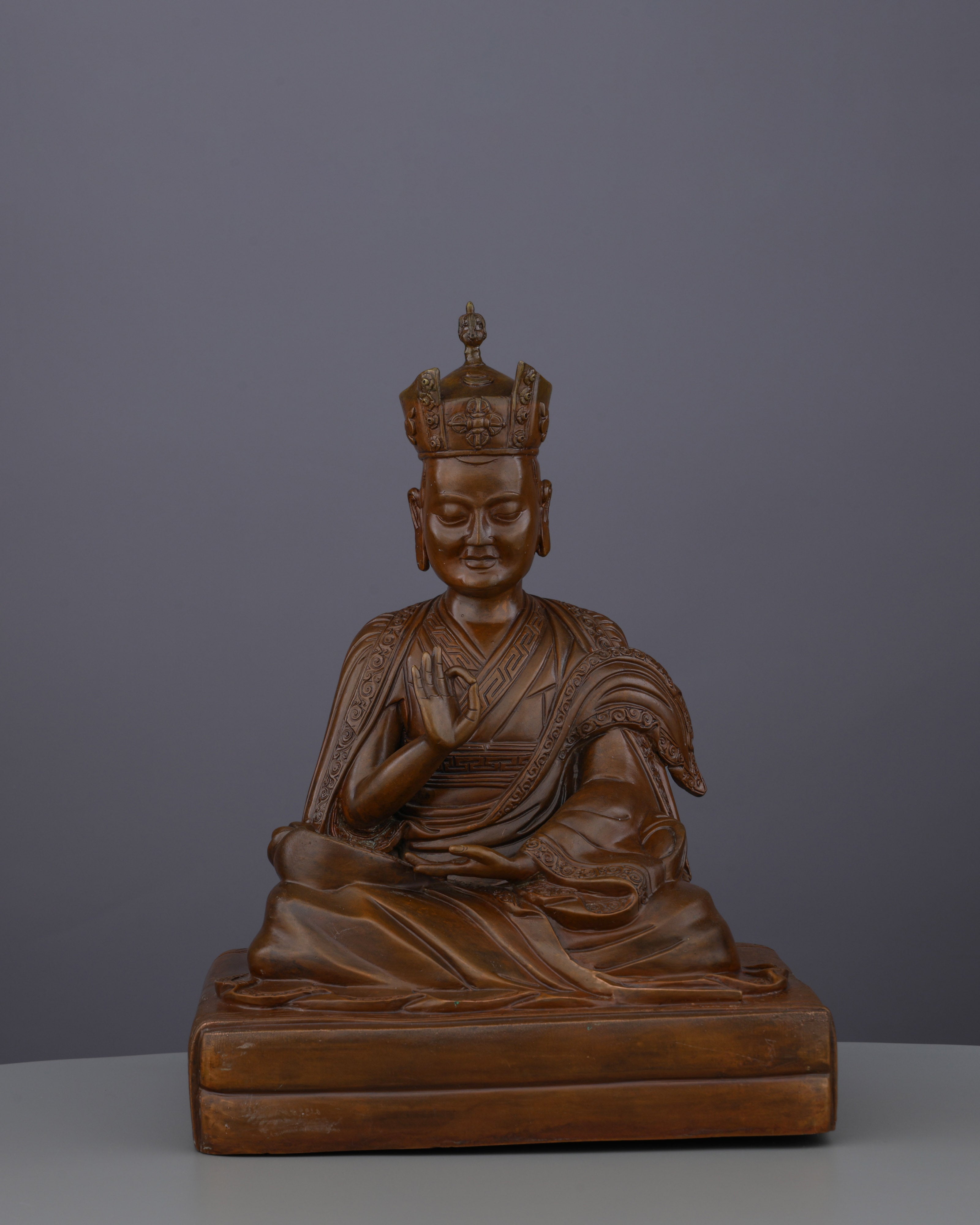 Timeless Oxidized 16th Karmapa Statue | A Living Legacy of Tibetan Buddhism's Great Master