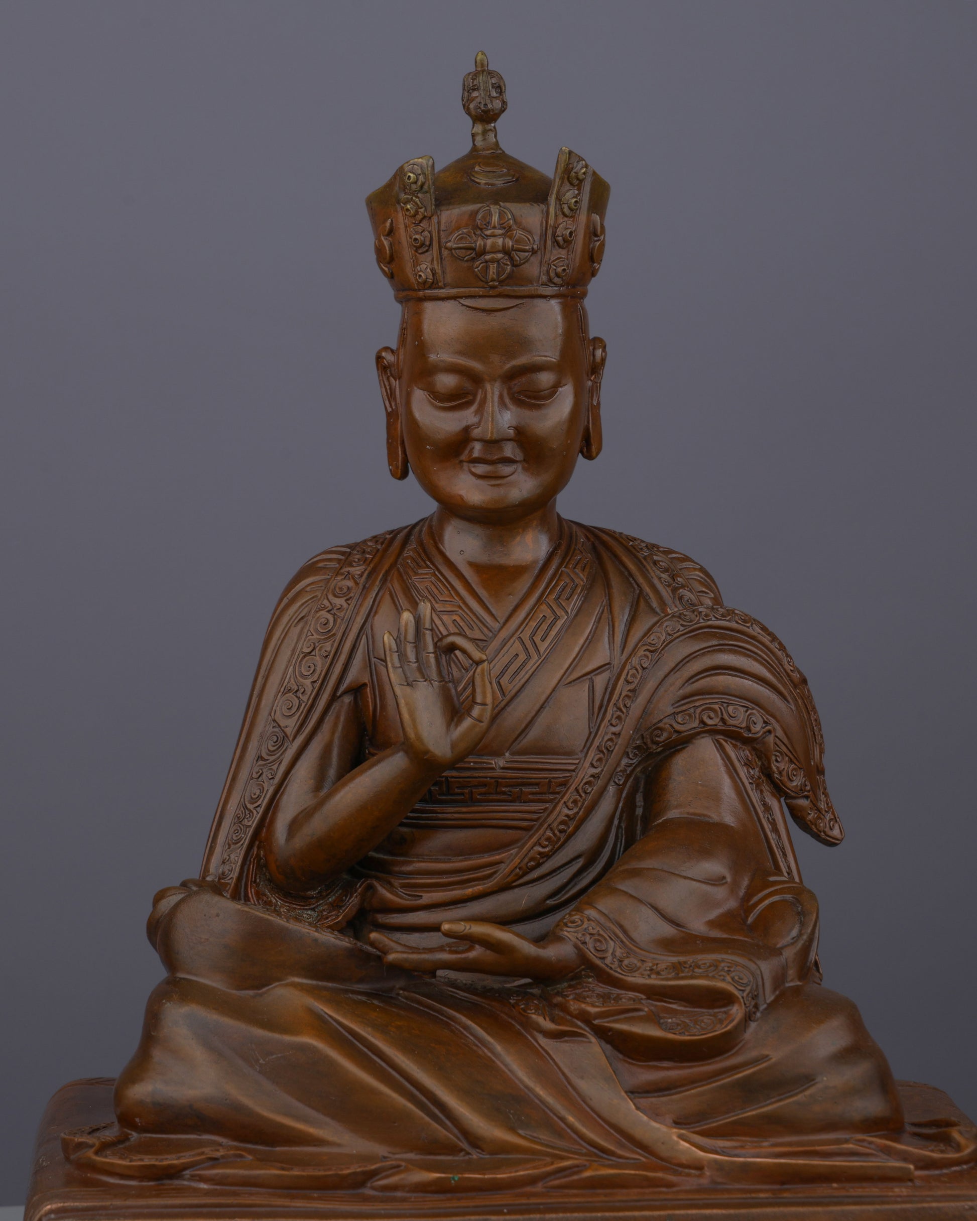 Timeless Oxidized 16th Karmapa Statue | A Living Legacy of Tibetan Buddhism's Great Master - Authentic Handcrafted Statue