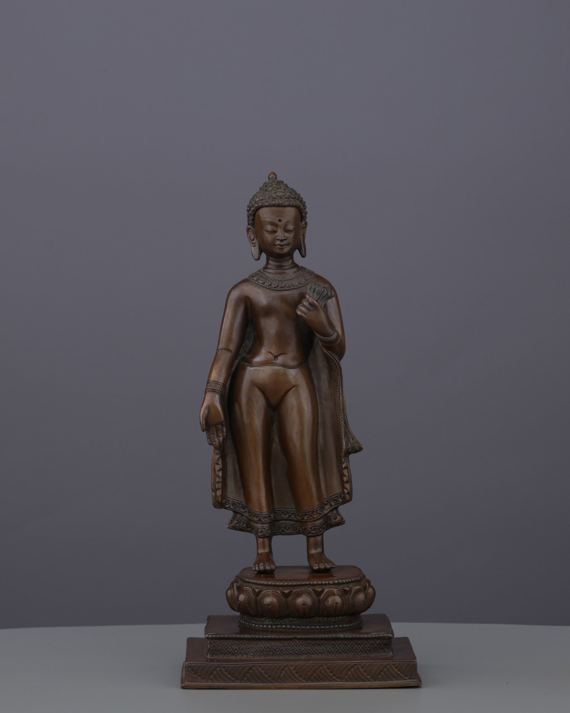 Elegant Oxidized Standing Tara Statue | Nepal's Divine Protectress in Graceful Form - Authentic Handcrafted Statue