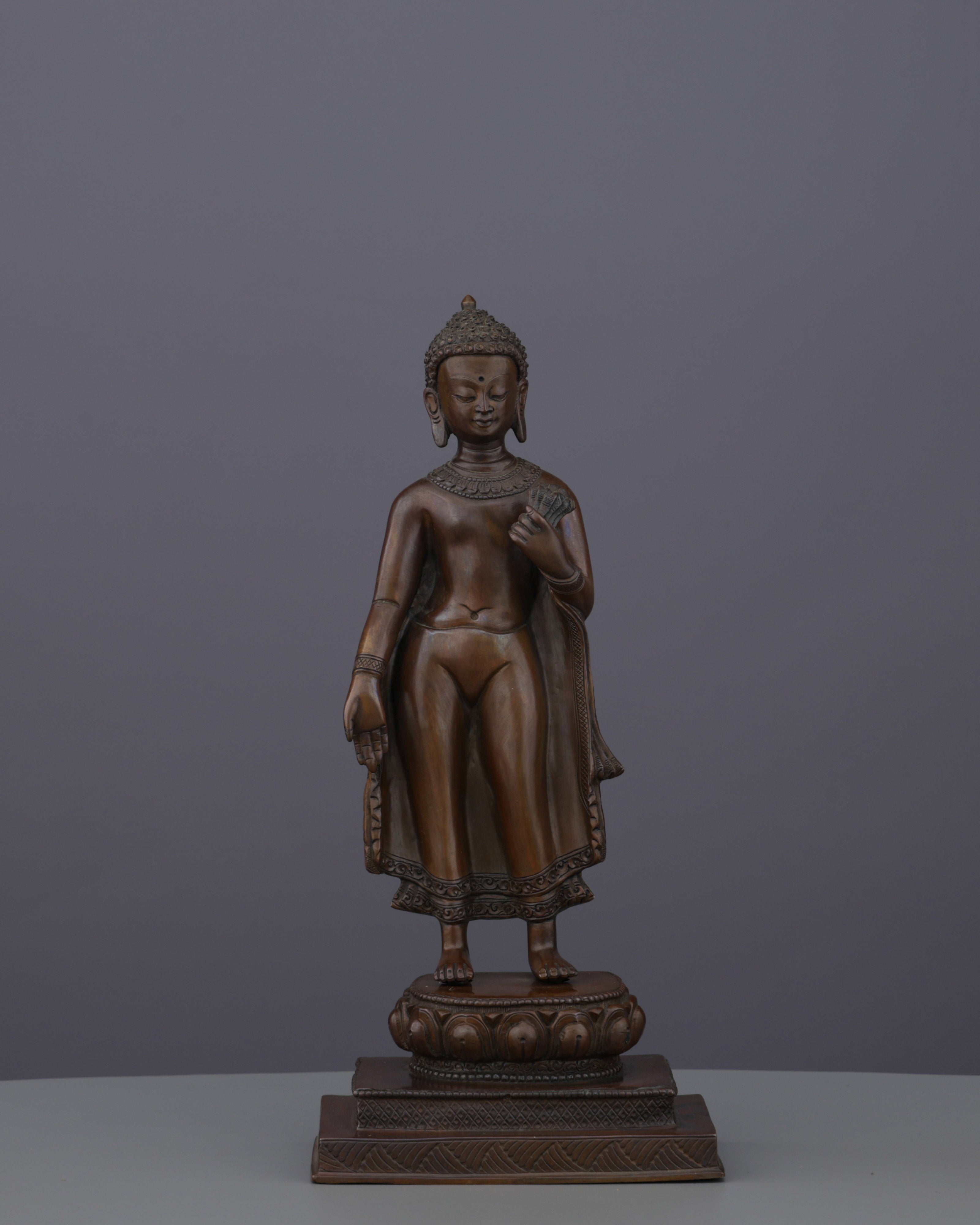 Elegant Oxidized Standing Tara Statue | Nepal's Divine Protectress in Graceful Form