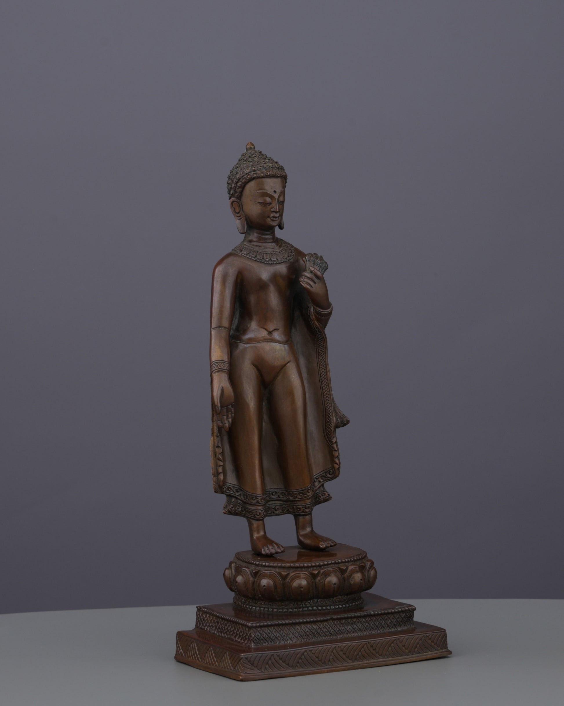 Elegant Oxidized Standing Tara Statue | Nepal's Divine Protectress in Graceful Form - Authentic Handcrafted Statue