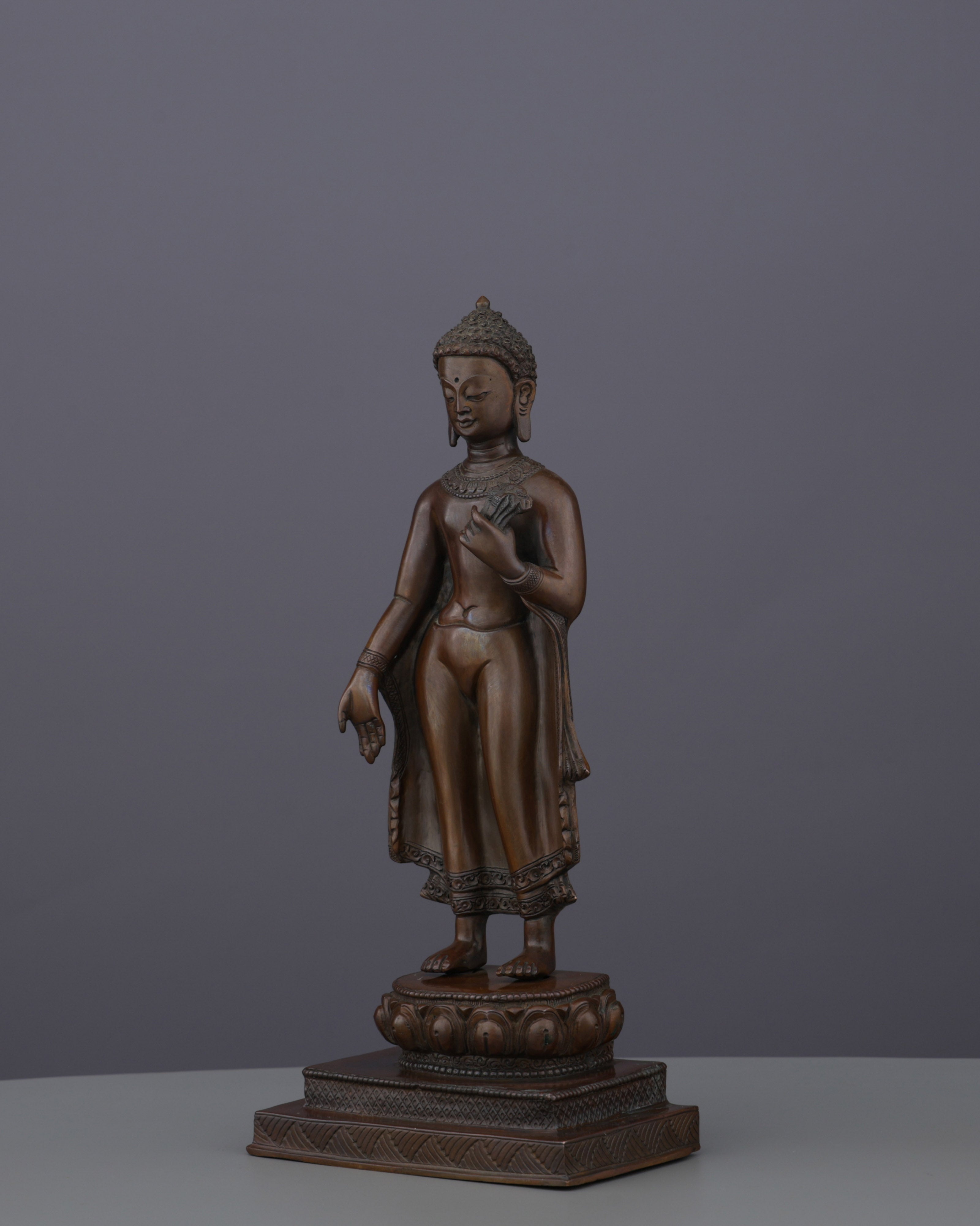 Elegant Oxidized Standing Tara Statue | Nepal's Divine Protectress in Graceful Form