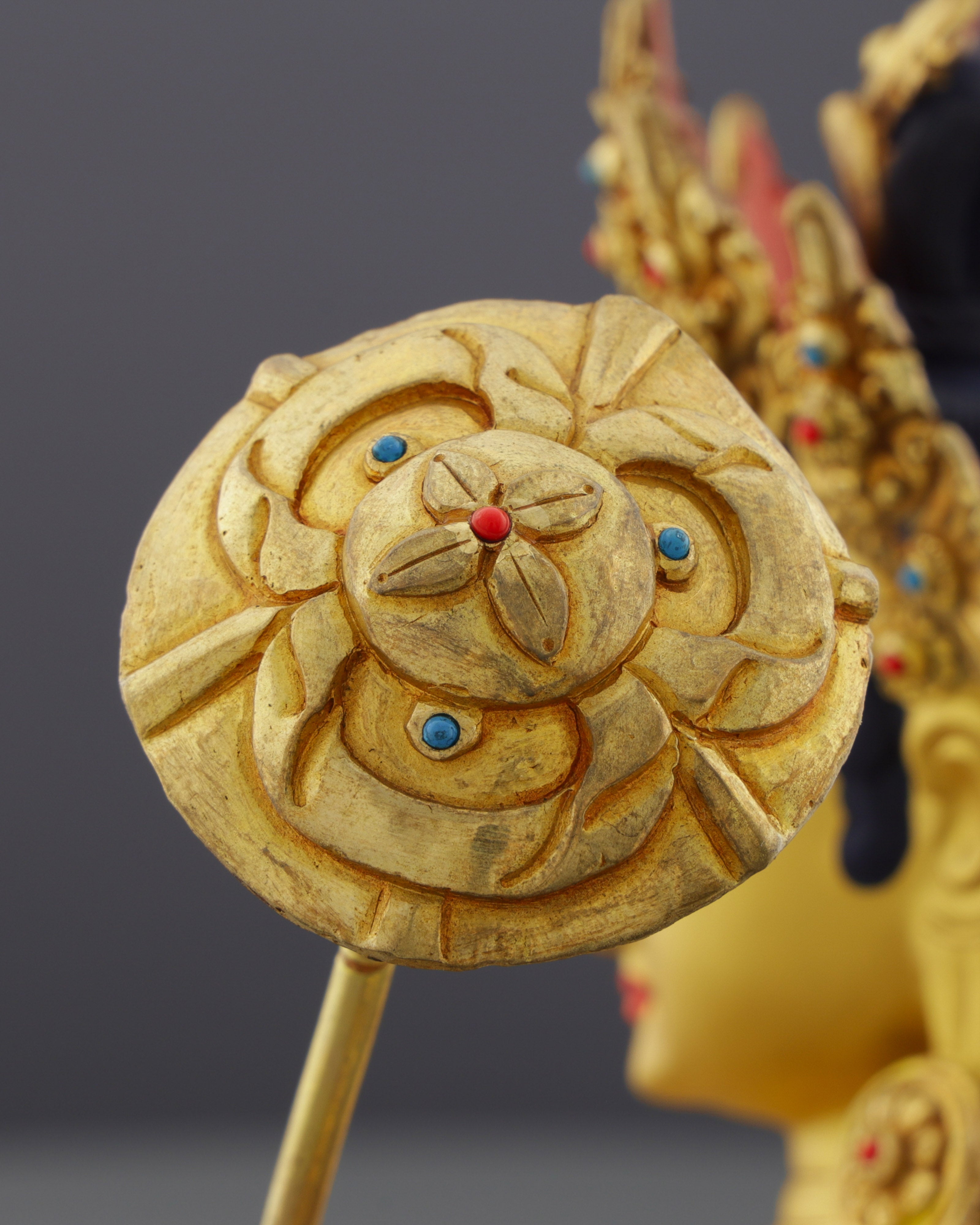 Magnificent 24K Gold Gilded Chatra Tara Statue | Nepal's Divine Protectress with the Sacred Parasol