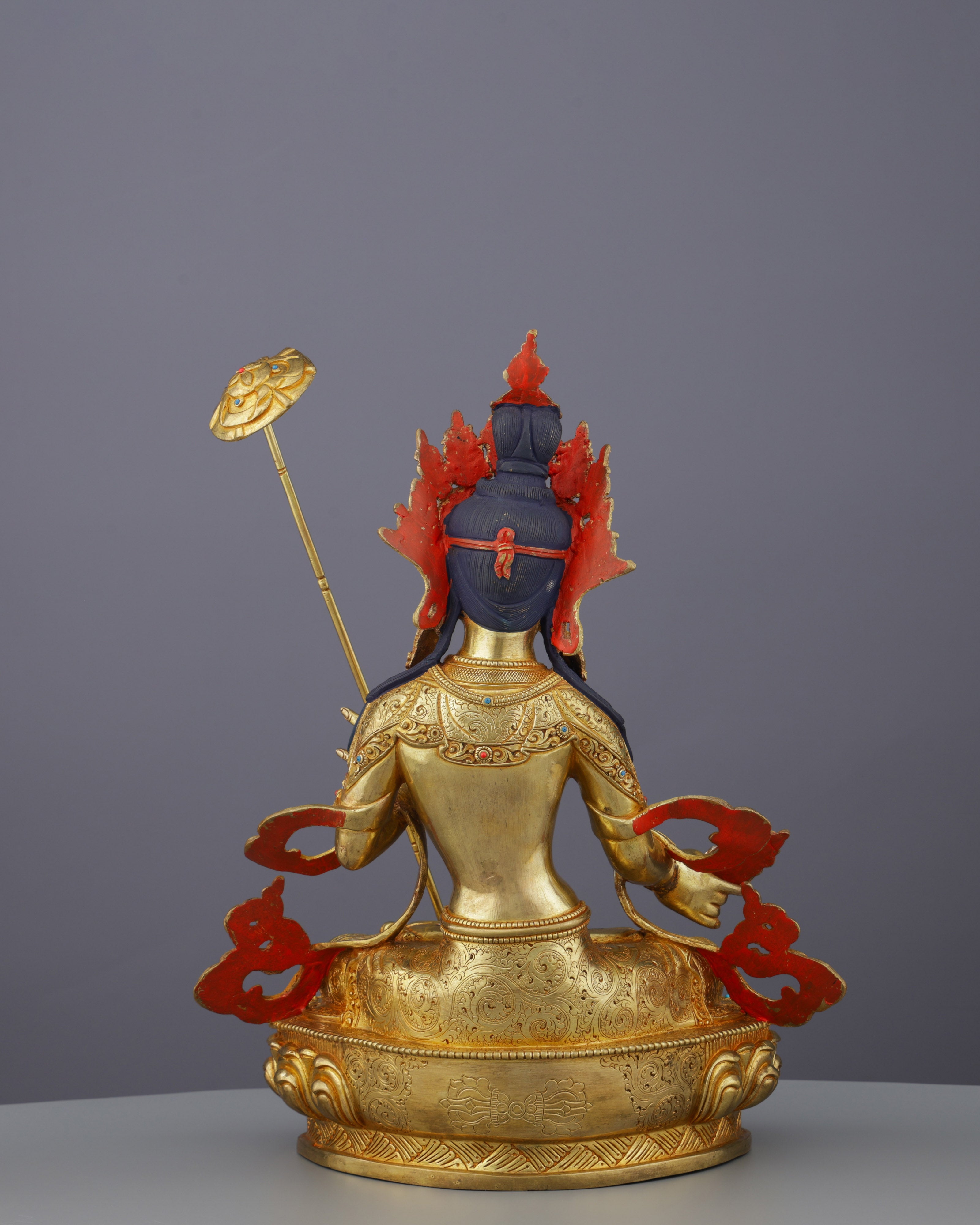 Magnificent 24K Gold Gilded Chatra Tara Statue | Nepal's Divine Protectress with the Sacred Parasol