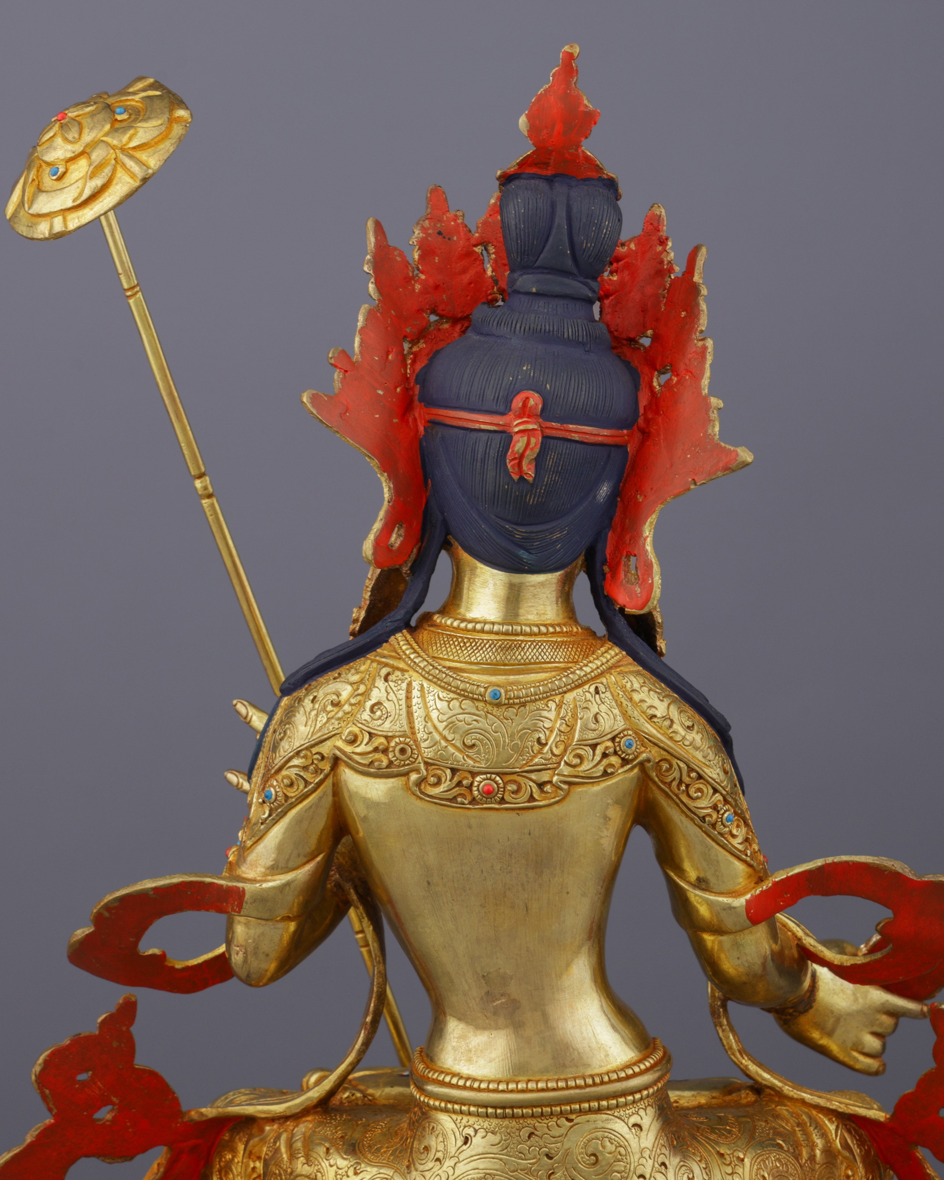 Magnificent 24K Gold Gilded Chatra Tara Statue | Nepal's Divine Protectress with the Sacred Parasol