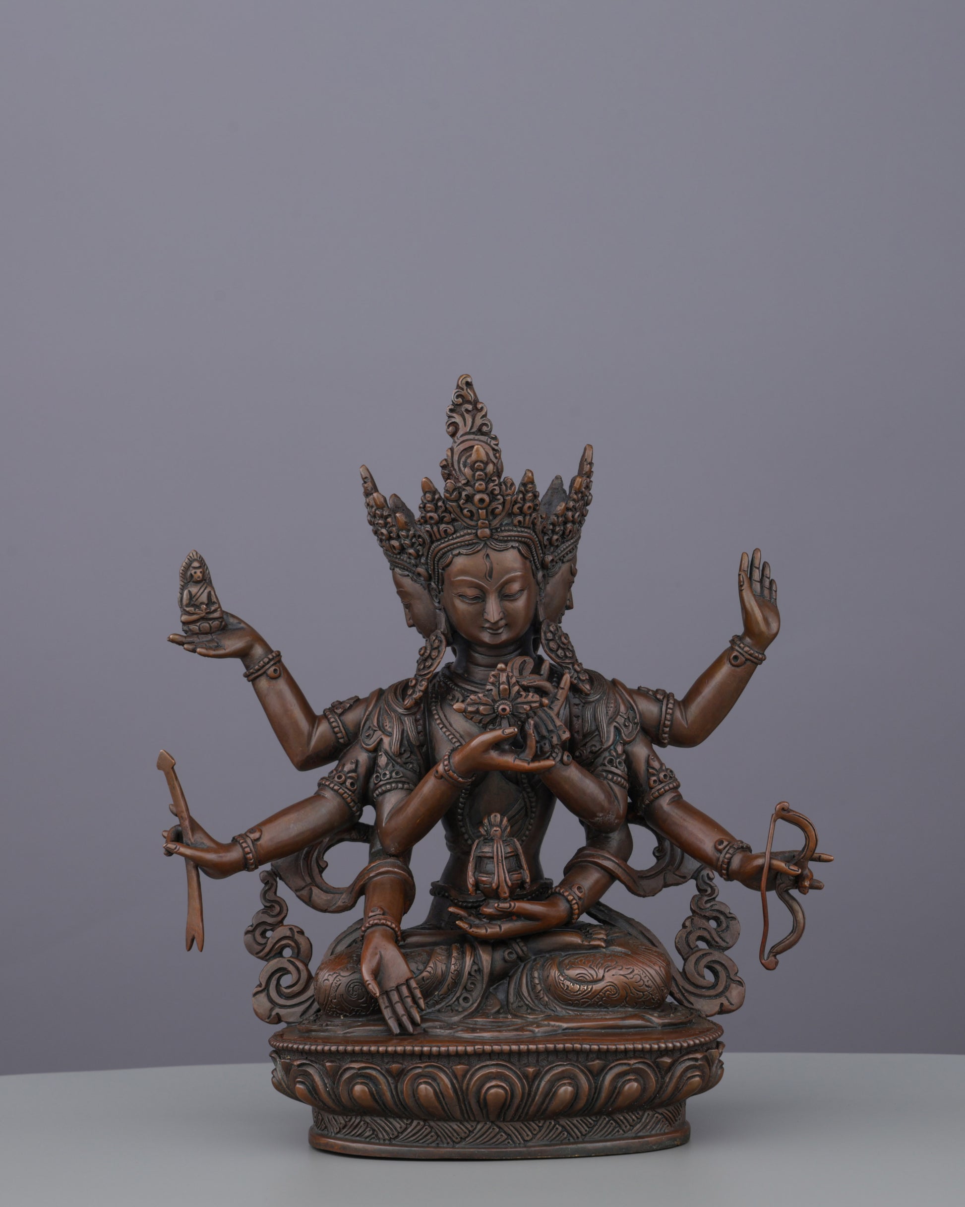 Powerful Oxidized Namgyal Statue | Victorious Deity of Ultimate Triumph - Authentic Handcrafted Statue