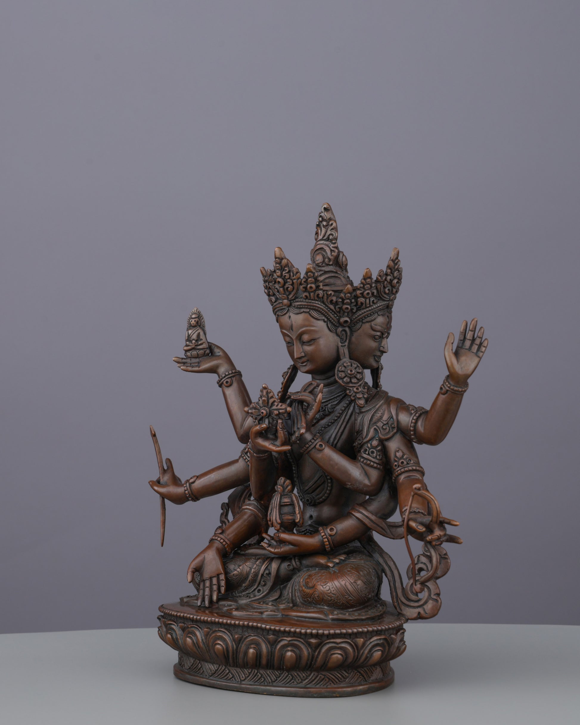 Powerful Oxidized Namgyal Statue | Victorious Deity of Ultimate Triumph - Authentic Handcrafted Statue