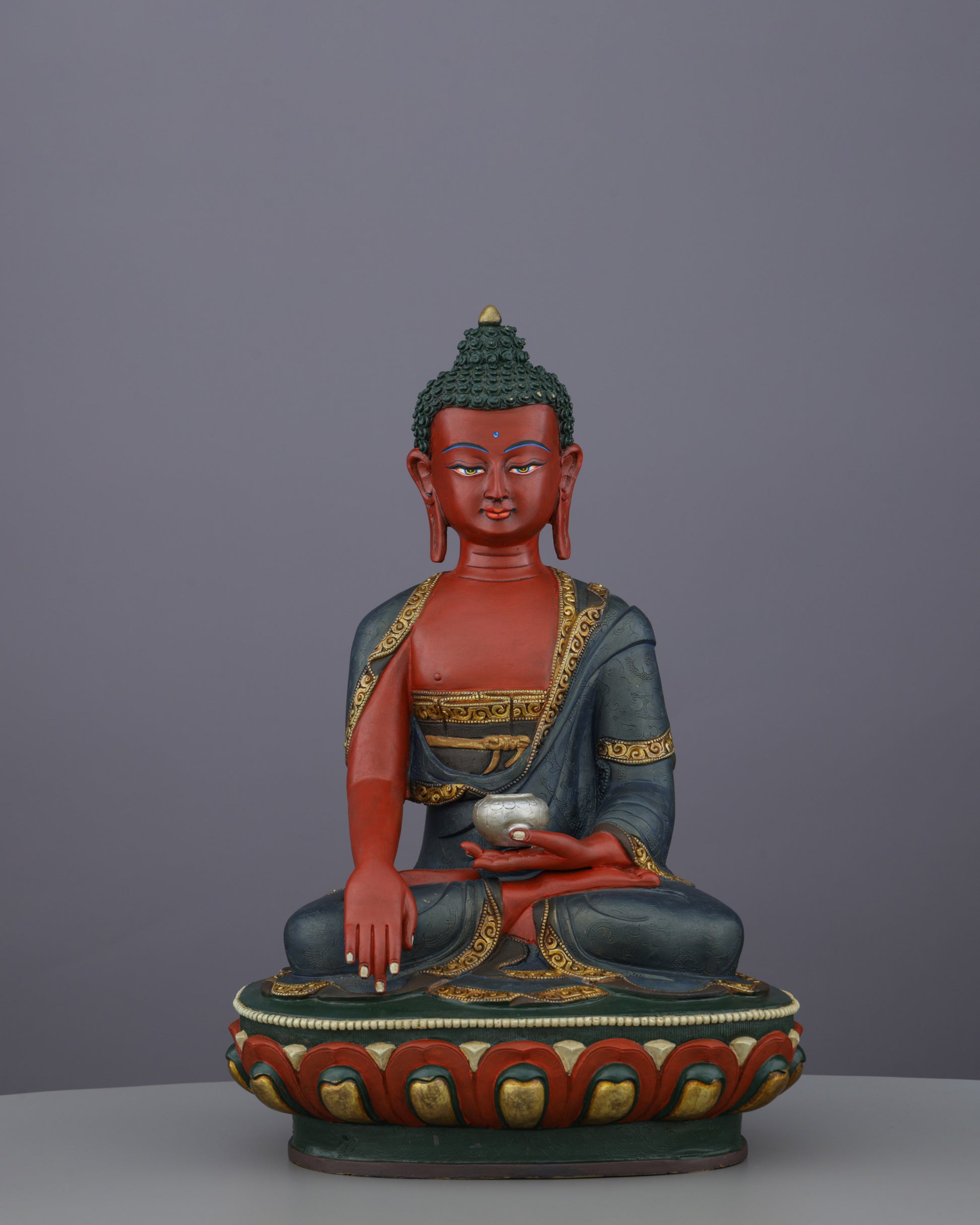 Stunning Hand-Painted Sakyamuni Buddha Statue | Nepal's Masterful Tribute to the Enlightened One - Authentic Handcrafted Statue