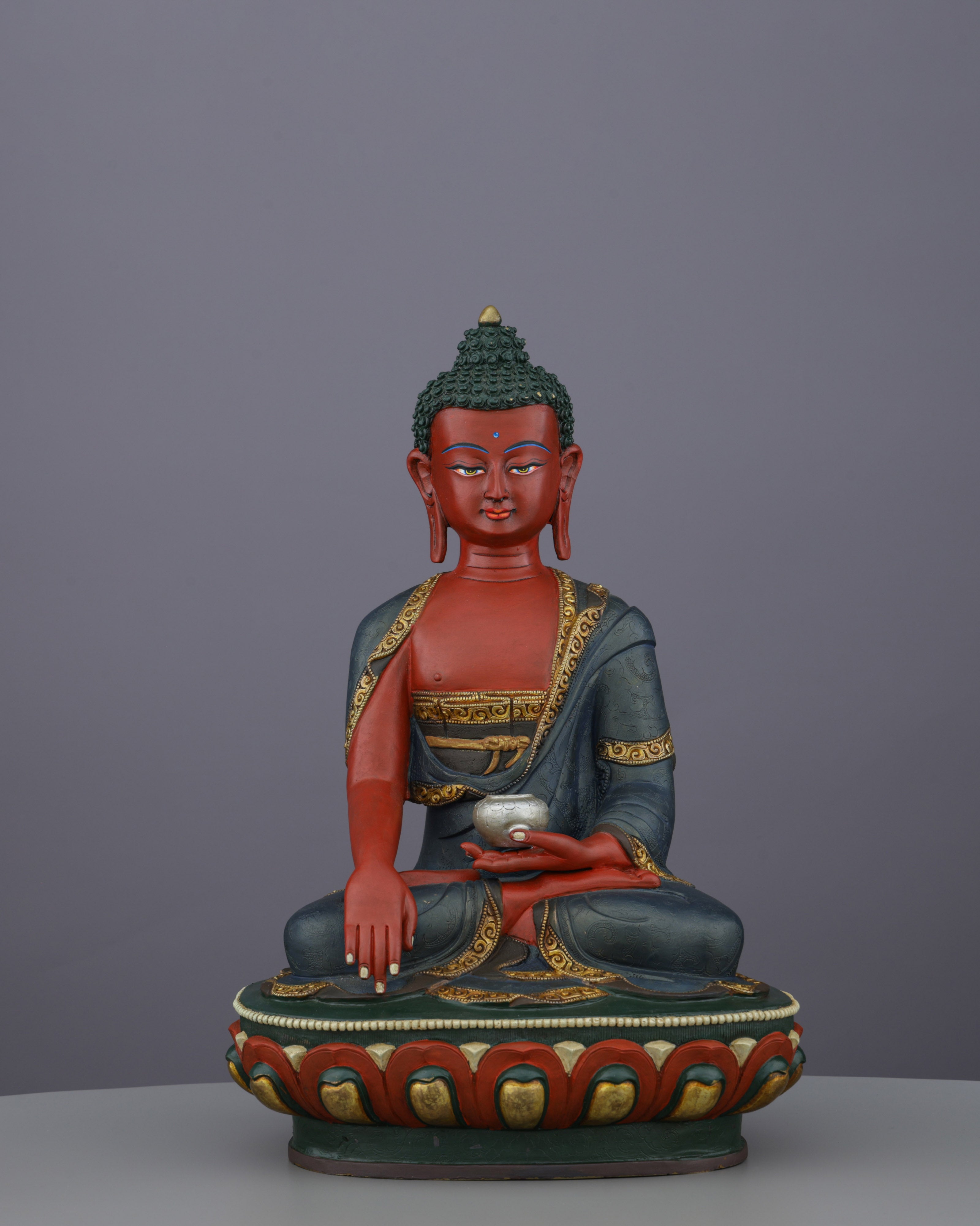 Stunning Hand-Painted Sakyamuni Buddha Statue | Nepal's Masterful Tribute to the Enlightened One