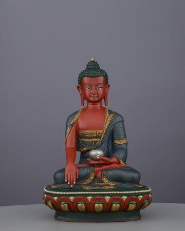 Stunning Hand-Painted Sakyamuni Buddha Statue | Nepal's Masterful Tribute to the Enlightened One