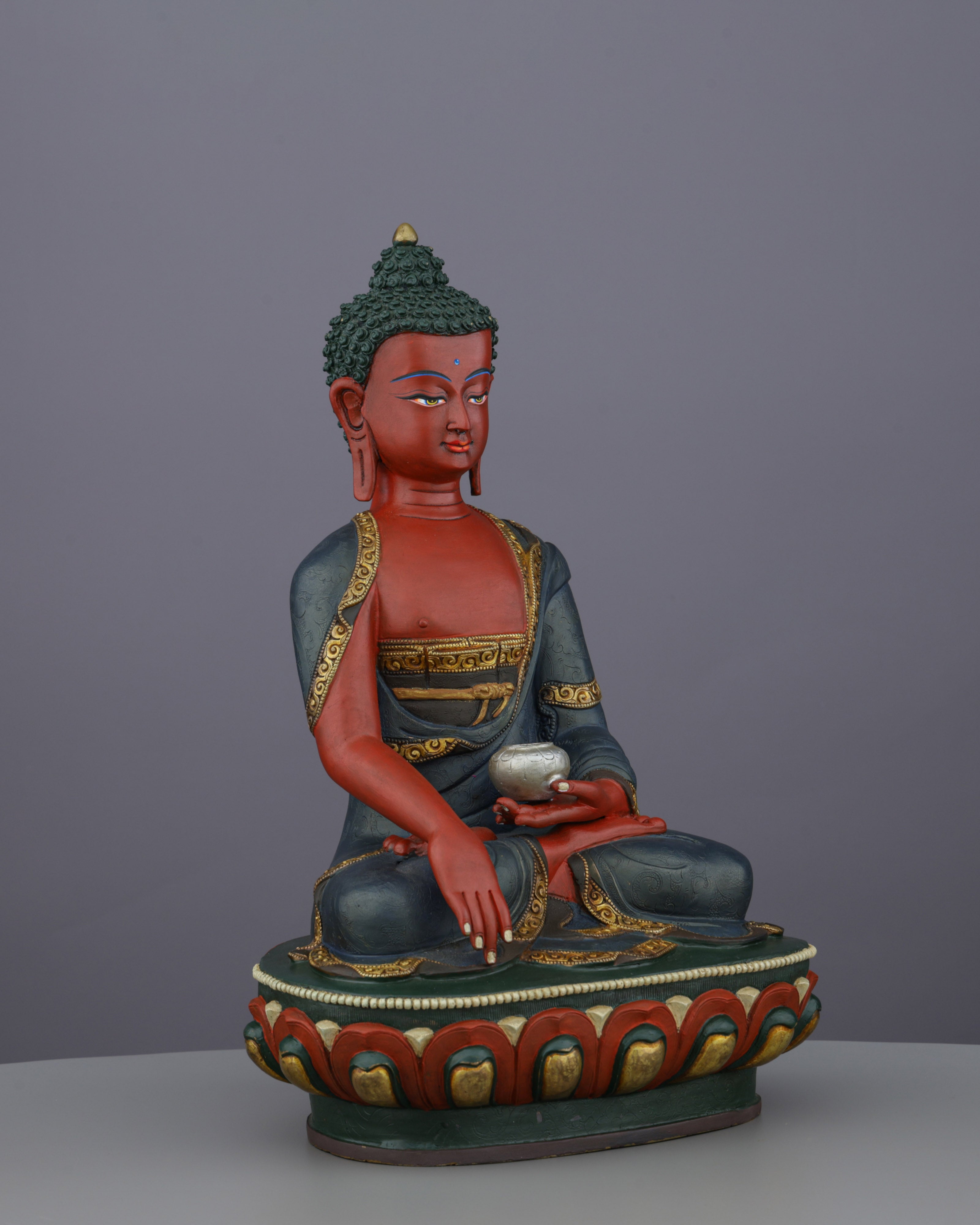 Stunning Hand-Painted Sakyamuni Buddha Statue | Nepal's Masterful Tribute to the Enlightened One