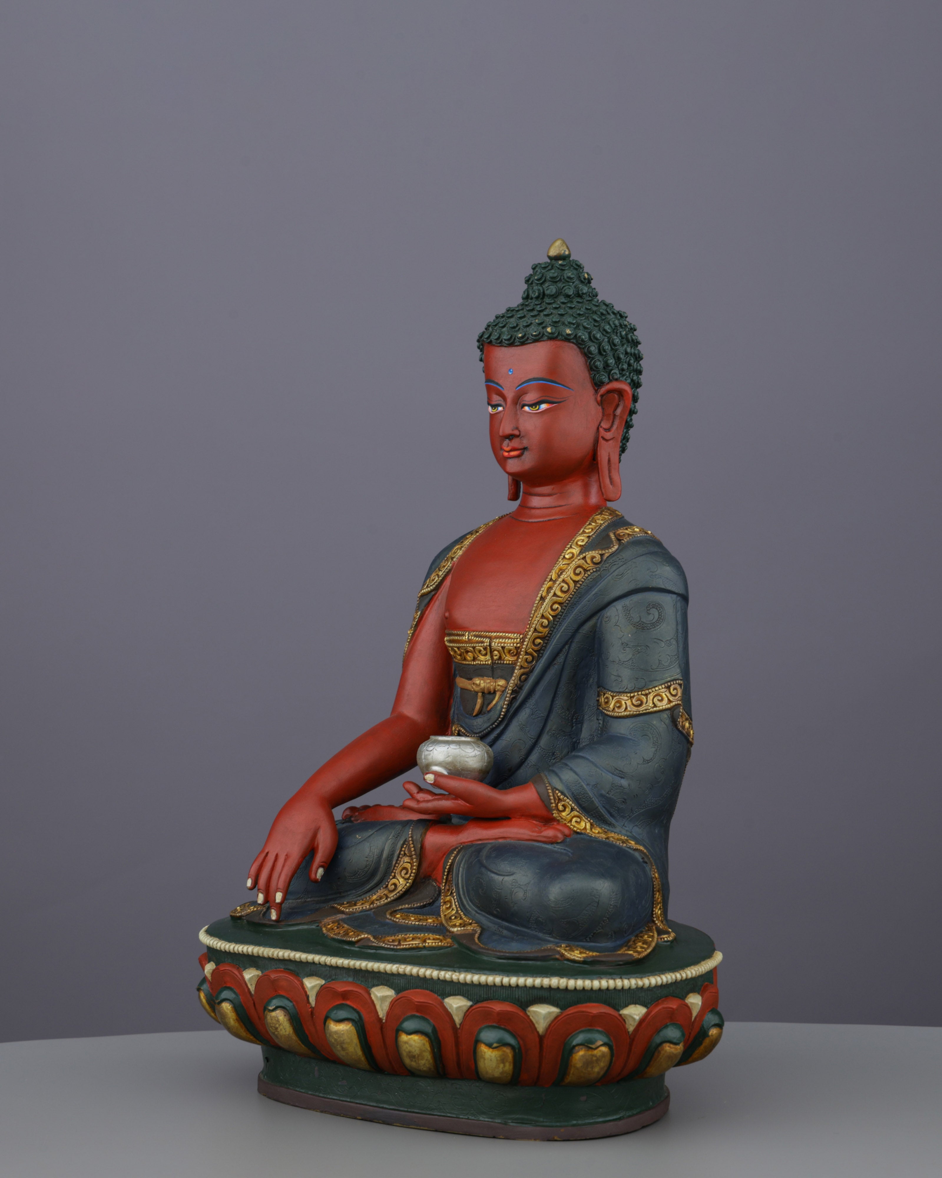 Stunning Hand-Painted Sakyamuni Buddha Statue | Nepal's Masterful Tribute to the Enlightened One