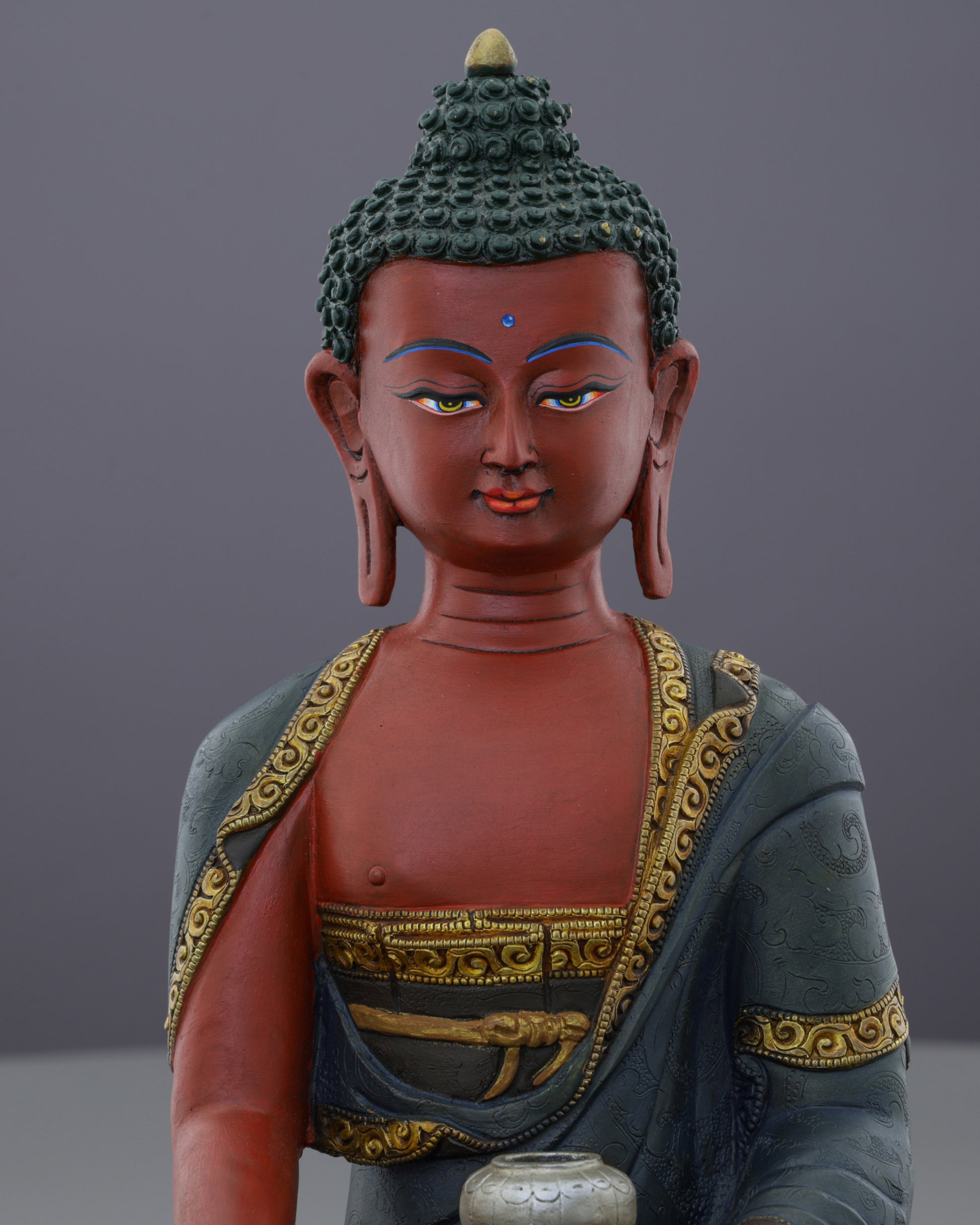 Stunning Hand-Painted Sakyamuni Buddha Statue | Nepal's Masterful Tribute to the Enlightened One - Authentic Handcrafted Statue