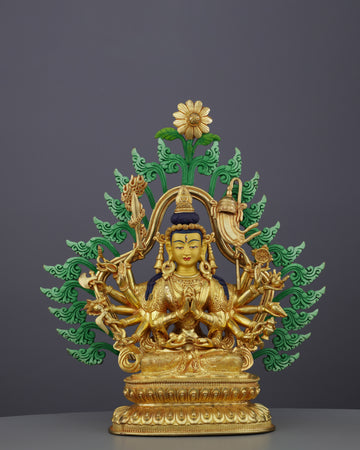 24K Gold Gilded Cundi Statue | Divine Mother of Seventy Million Buddhas