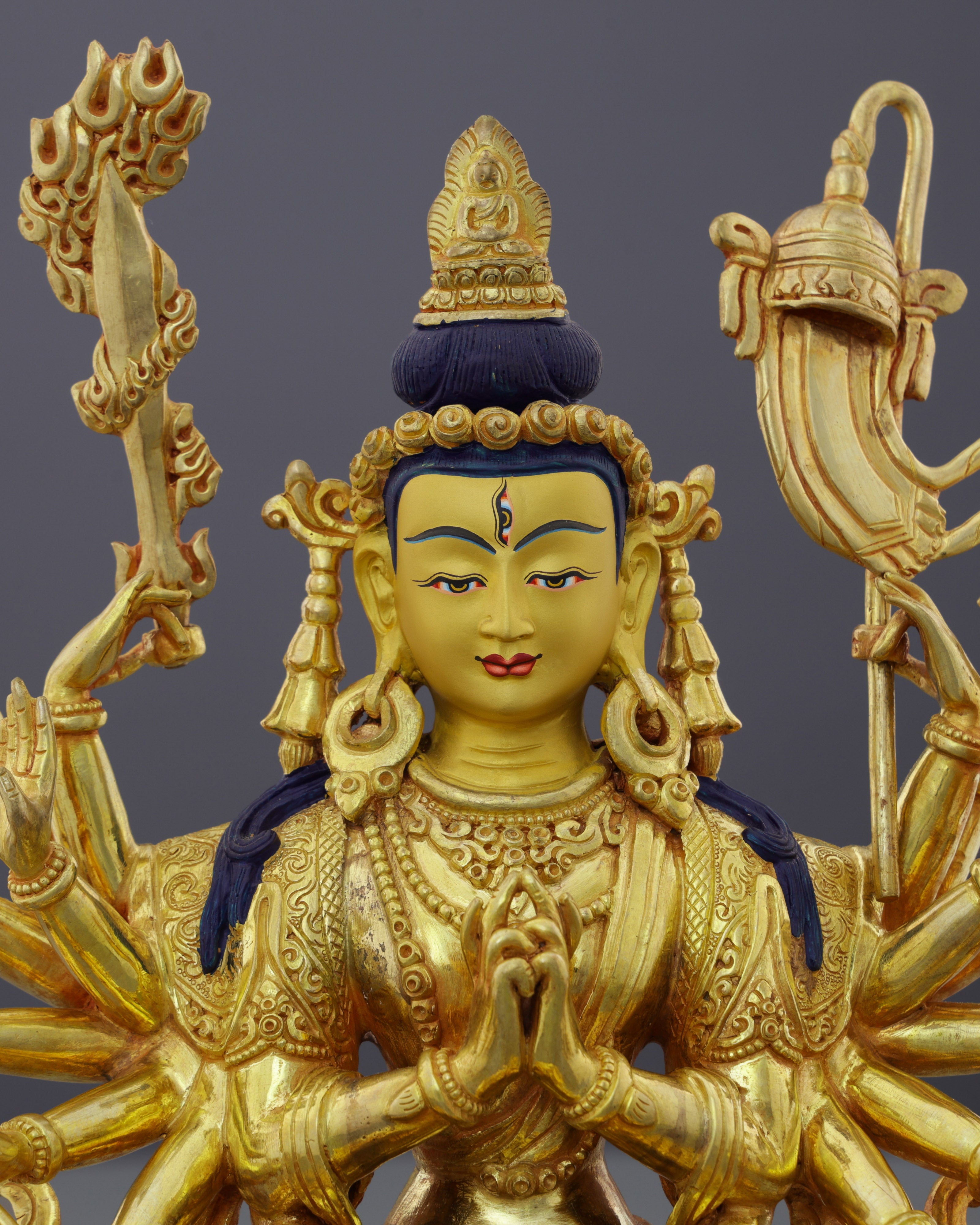 24K Gold Gilded Cundi Statue | Divine Mother of Seventy Million Buddhas
