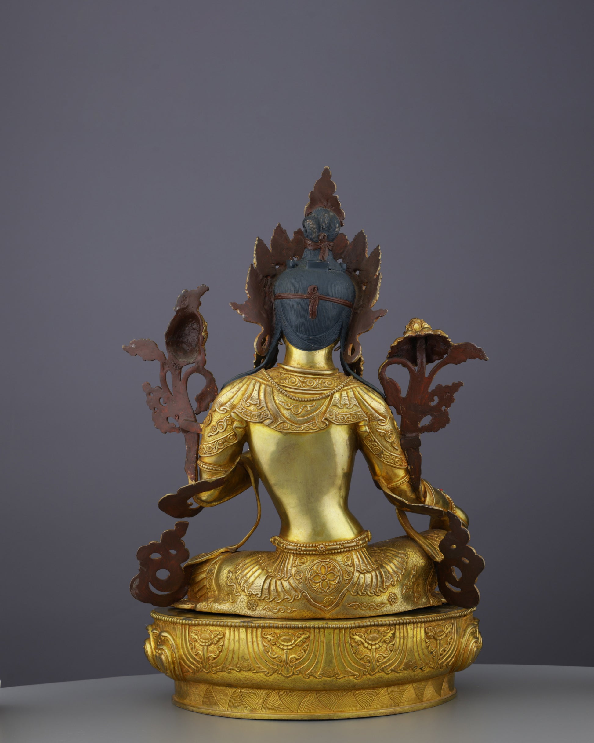 Luminous 24K Gold Gilded Green Tara Statue | Nepal's Grand Masterpiece of Divine Compassion - Authentic Handcrafted Statue