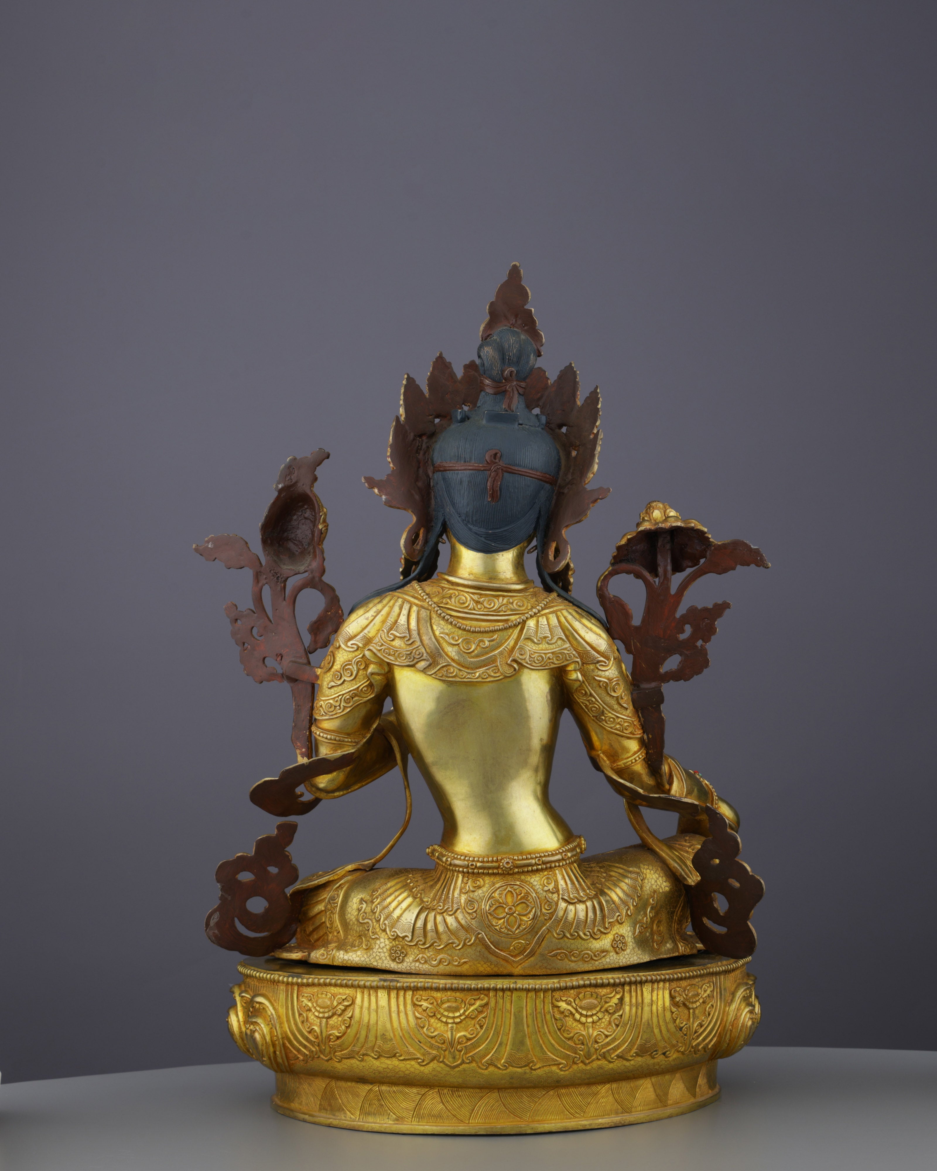 Luminous 24K Gold Gilded Green Tara Statue | Nepal's Grand Masterpiece of Divine Compassion